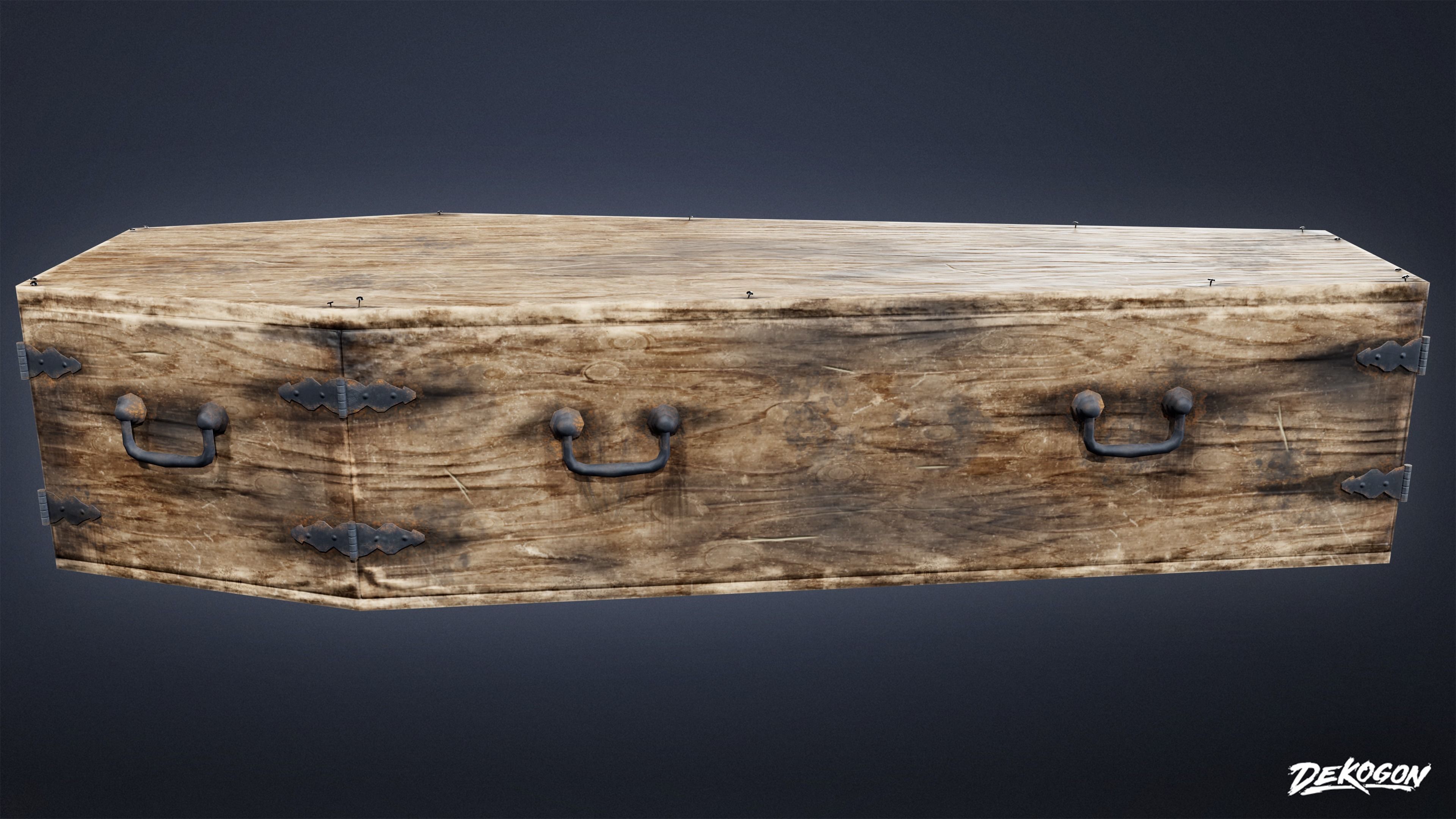 CEMETERY - Coffin 02 - LOW POLY Low-poly 3D model_2