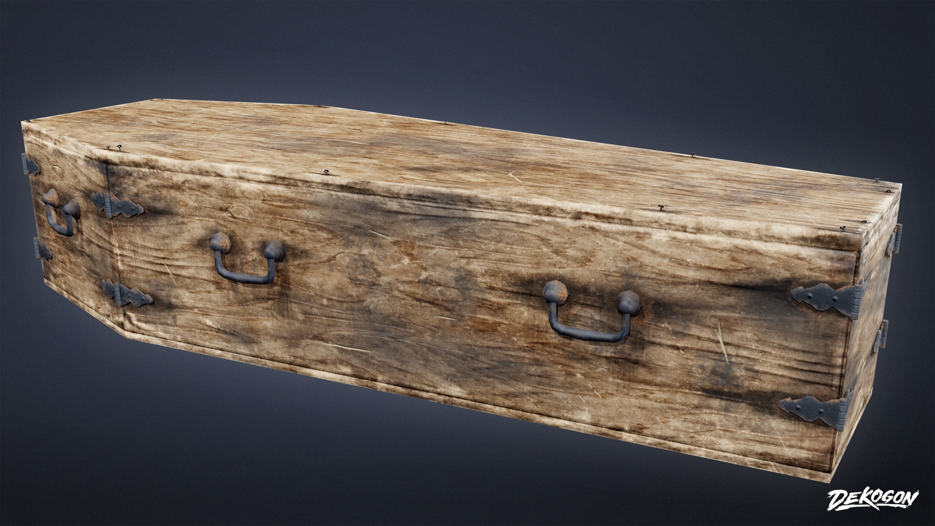 CEMETERY - Coffin 02 - LOW POLY Low-poly 3D model_1