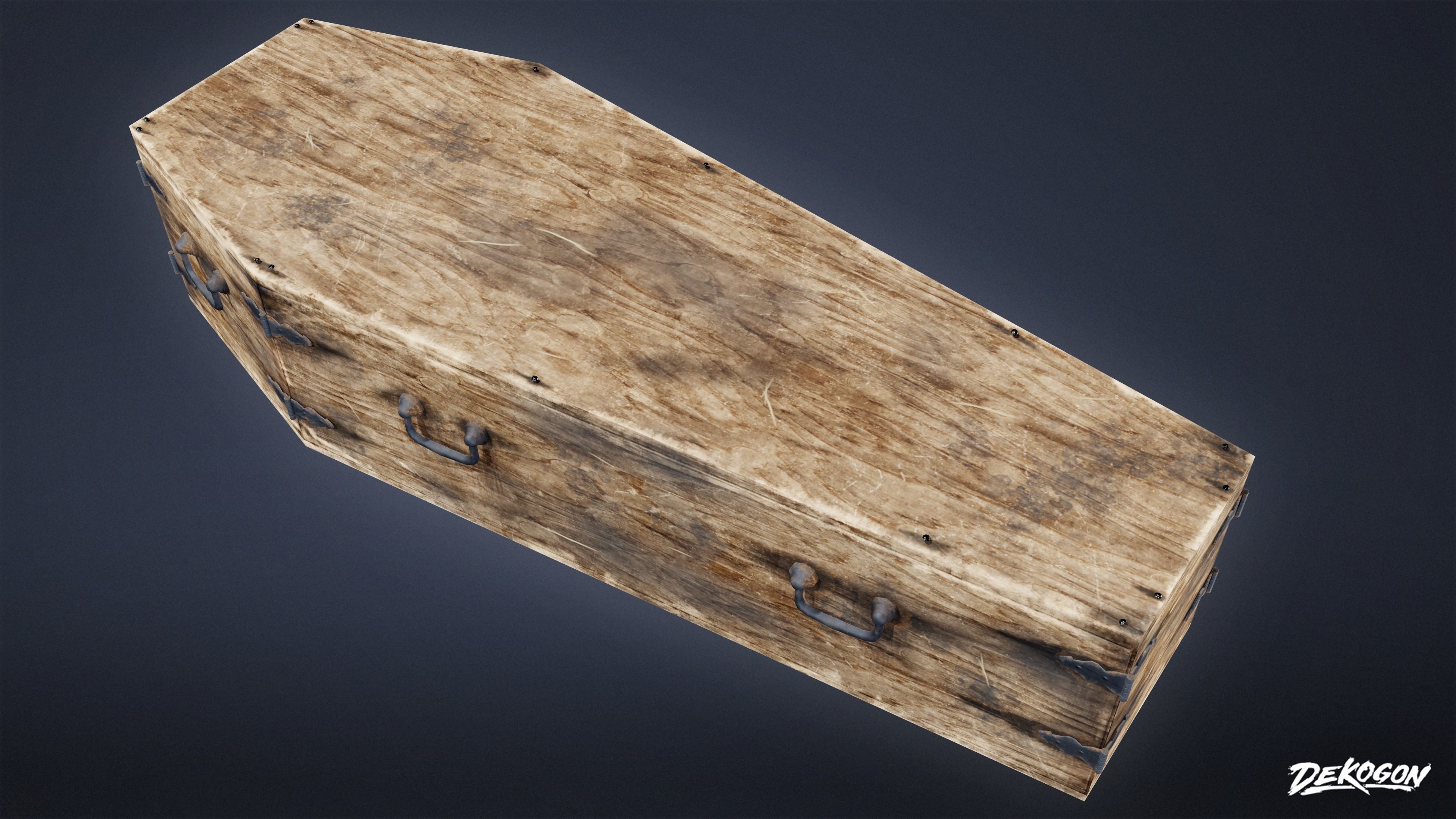 CEMETERY - Coffin 02 - LOW POLY Low-poly 3D model_4