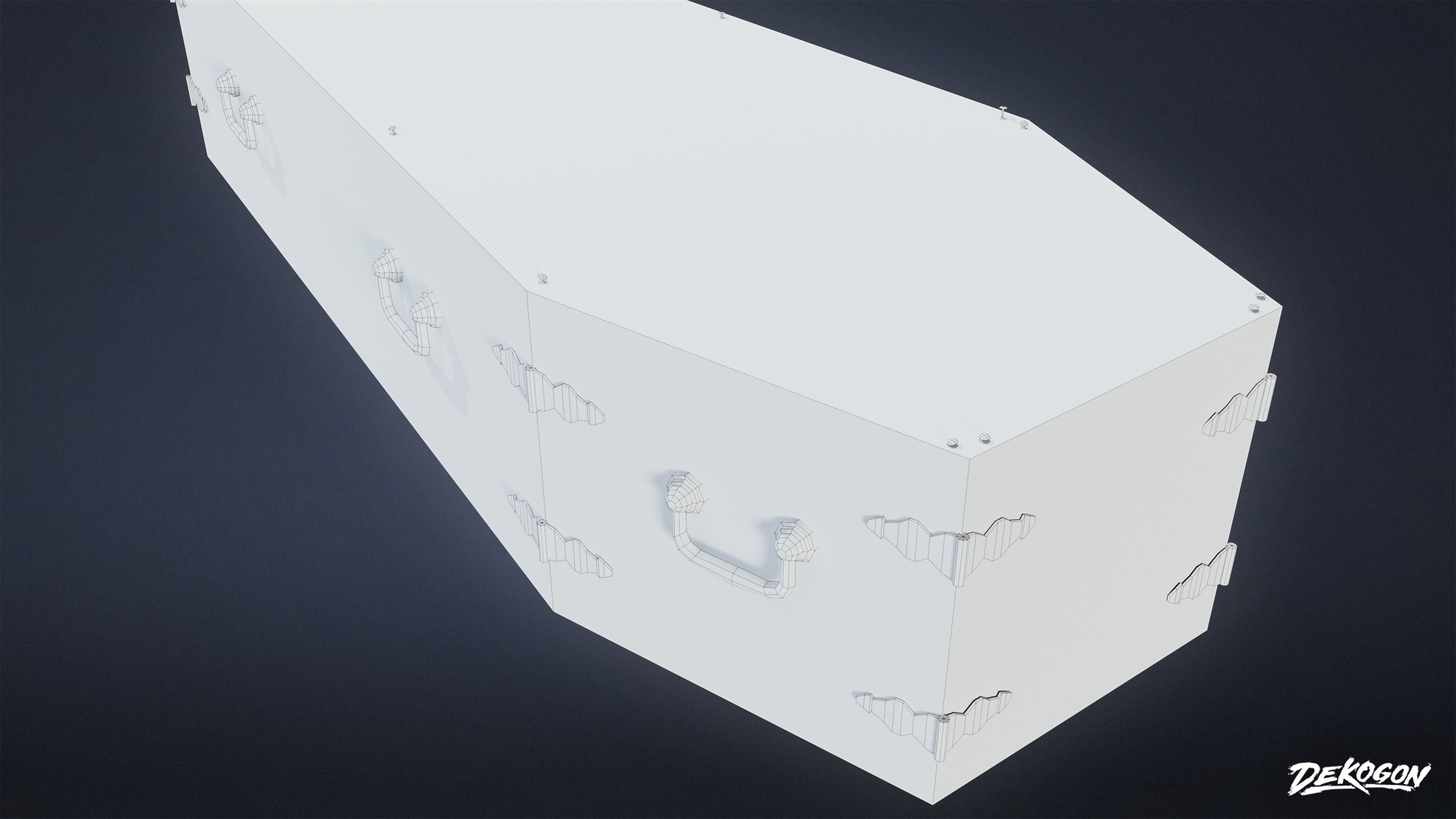 CEMETERY - Coffin 02 - LOW POLY Low-poly 3D model_7