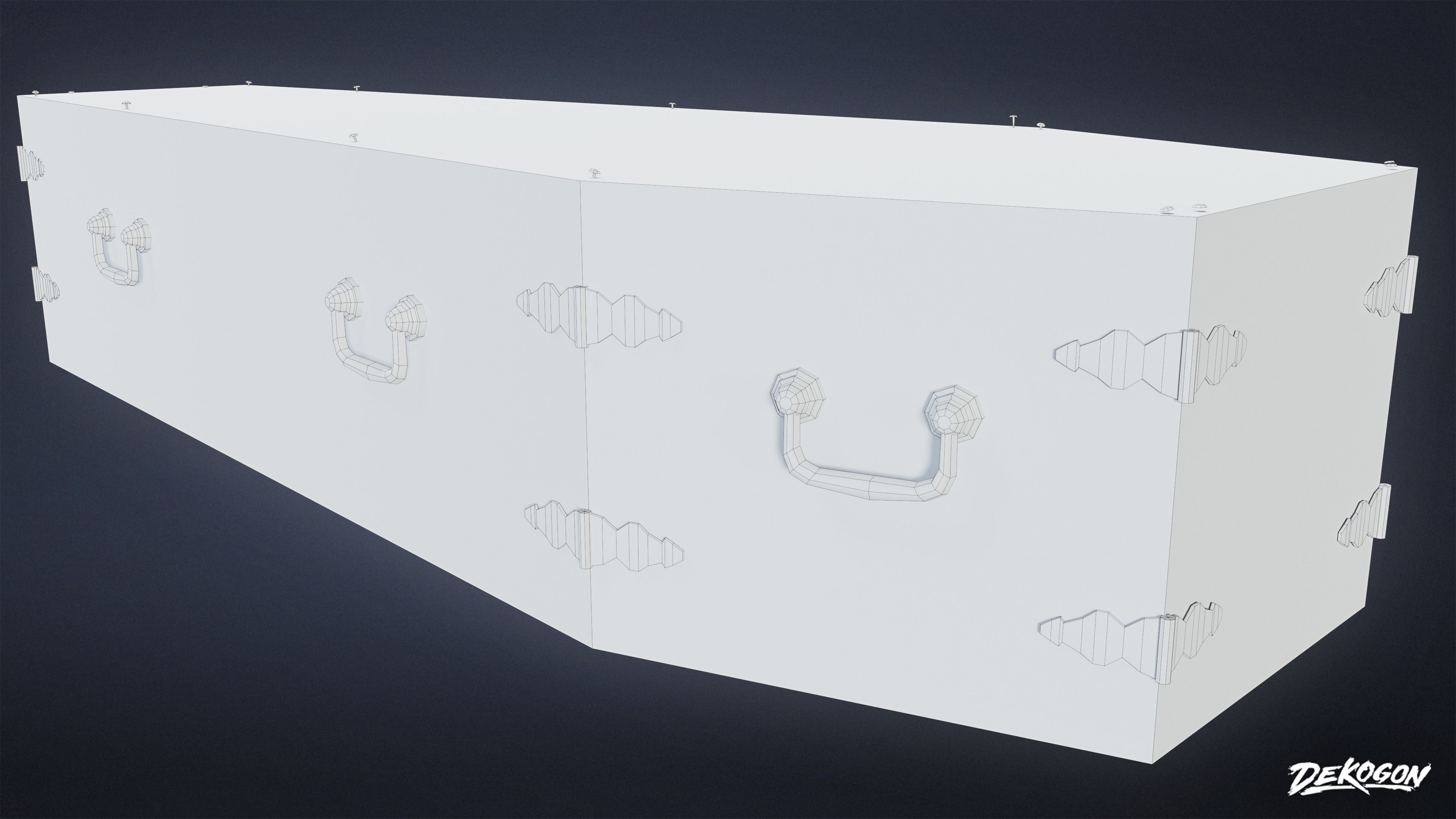 CEMETERY - Coffin 02 - LOW POLY Low-poly 3D model_9