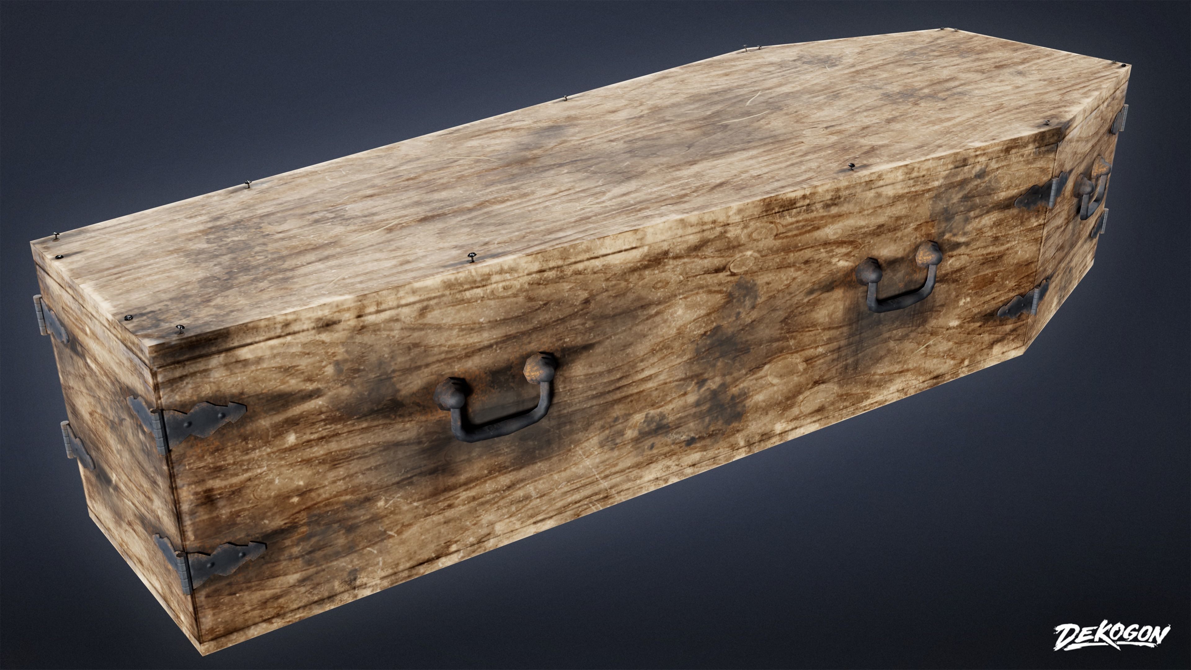 CEMETERY - Coffin 02 - LOW POLY Low-poly 3D model_5