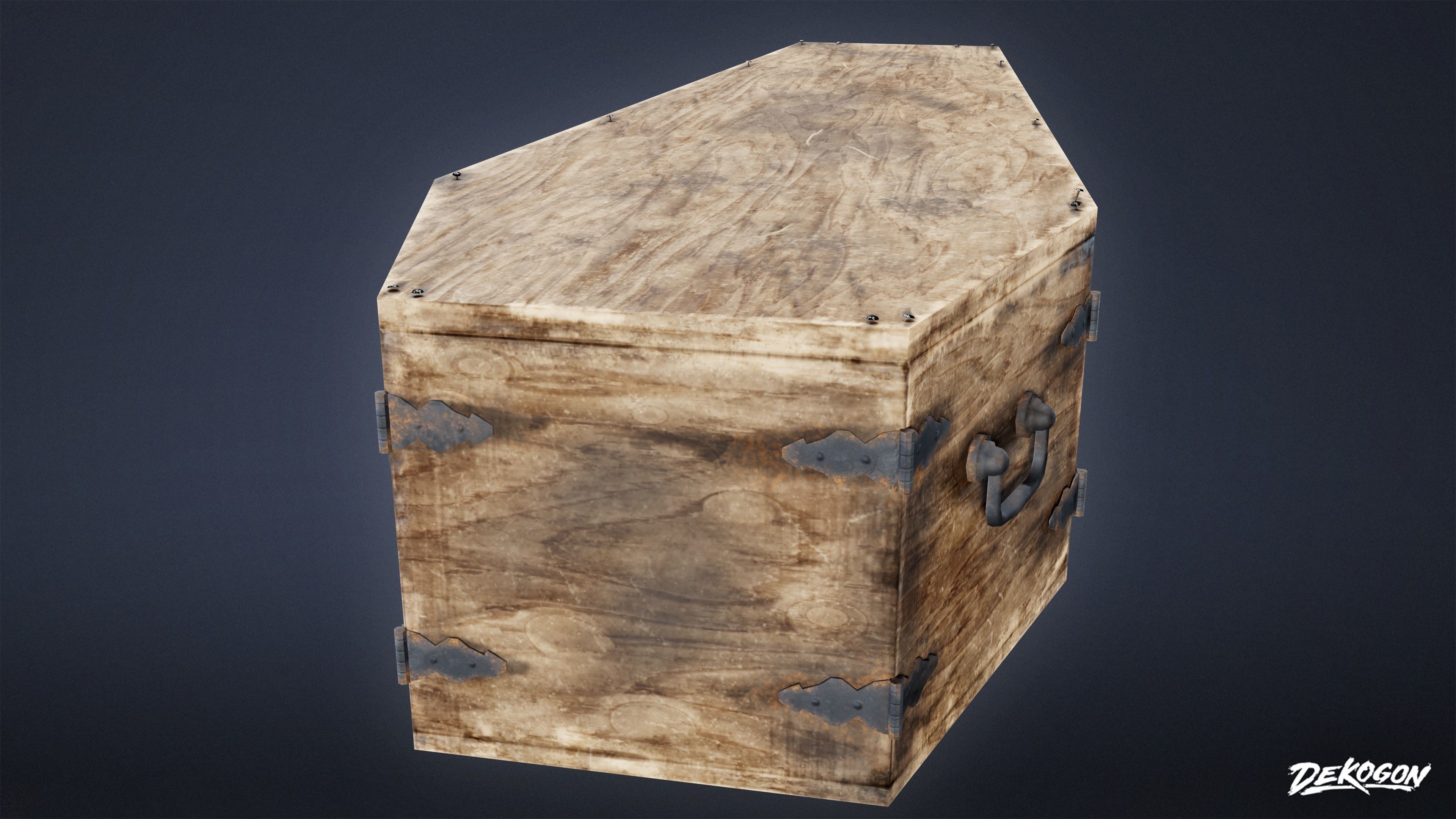 CEMETERY - Coffin 02 - LOW POLY Low-poly 3D model_3