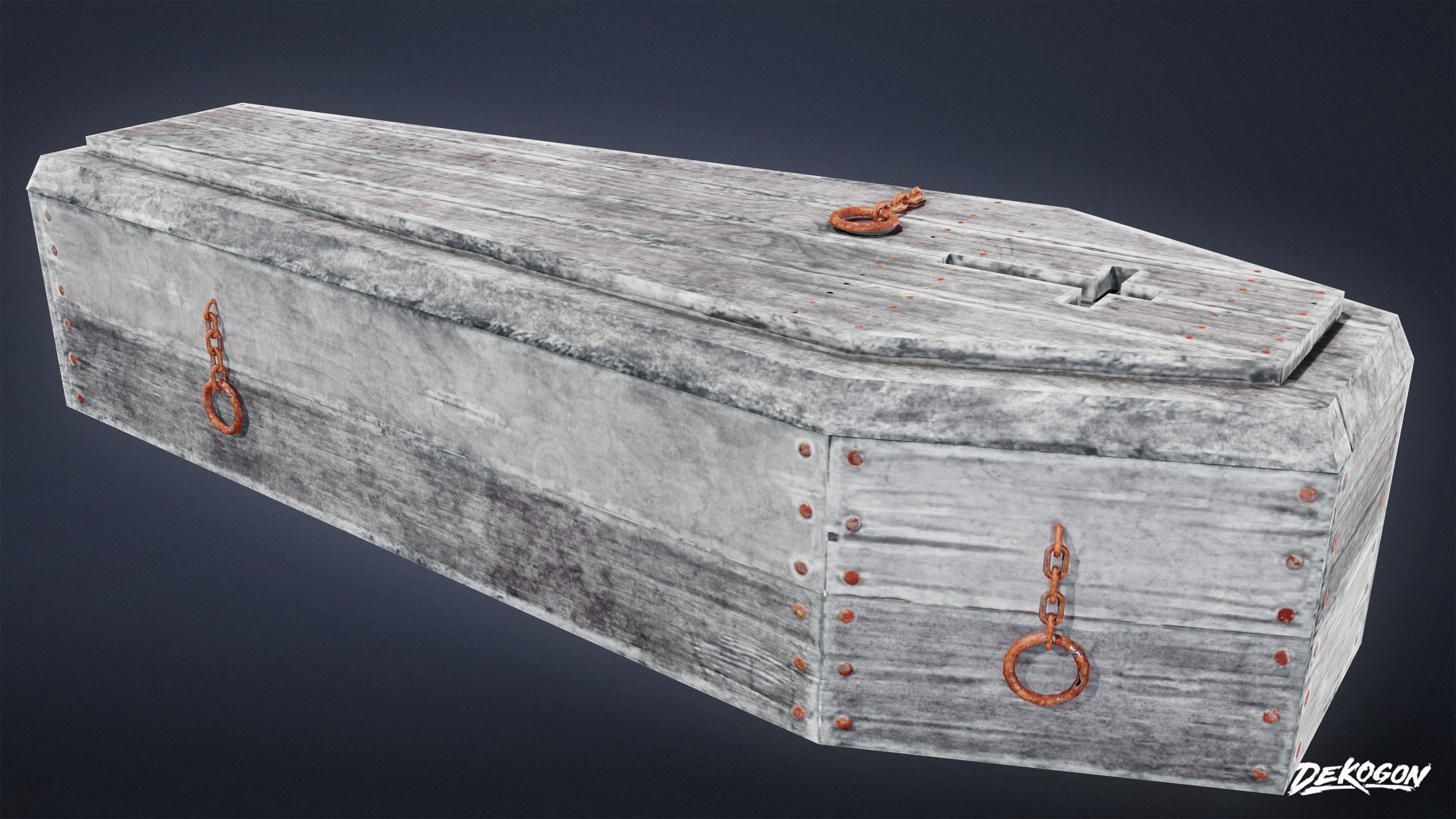 CEMETERY - Coffin 03 - LOW POLY Low-poly 3D model_1