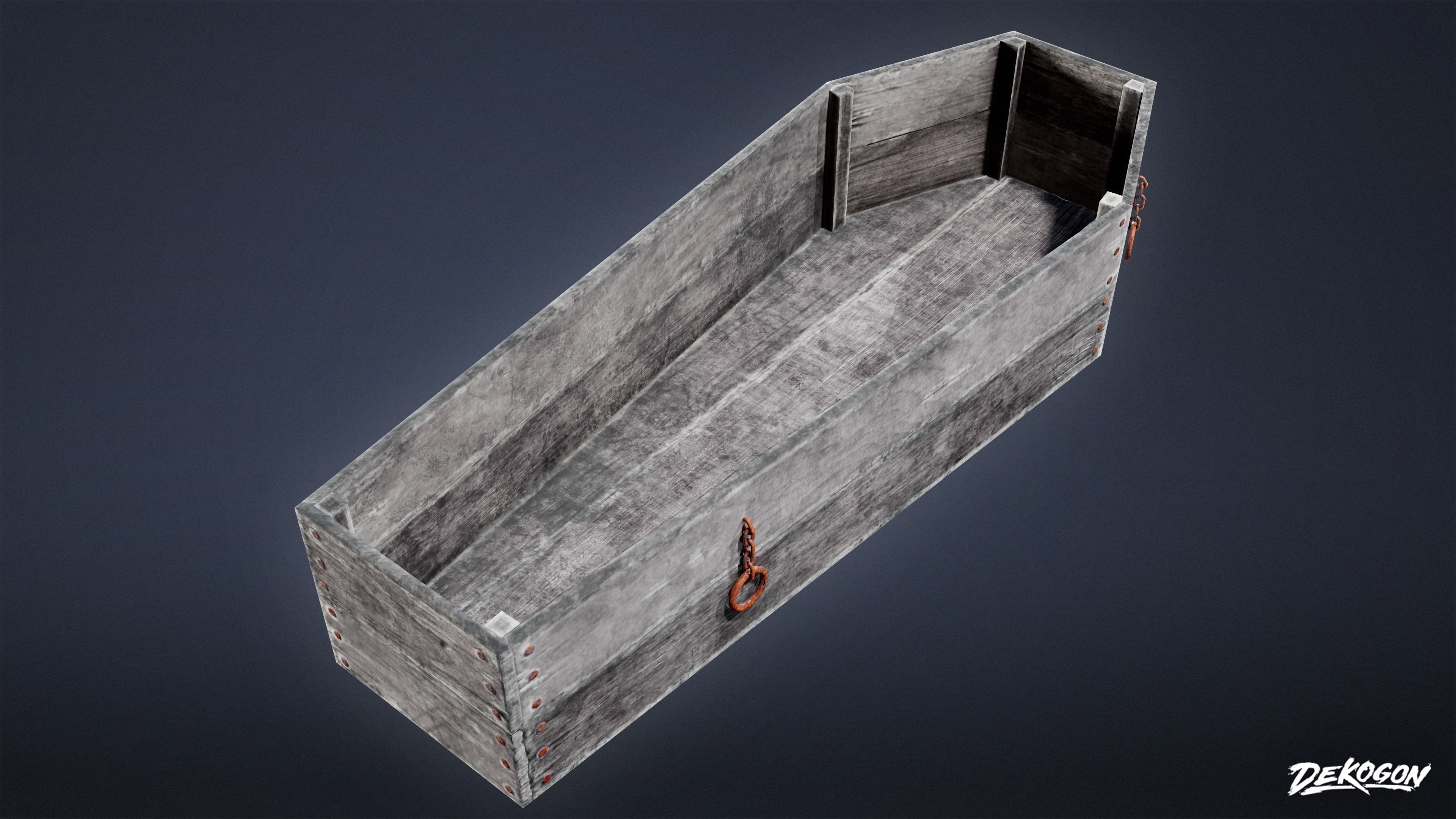 CEMETERY - Coffin 03 - LOW POLY Low-poly 3D model_3