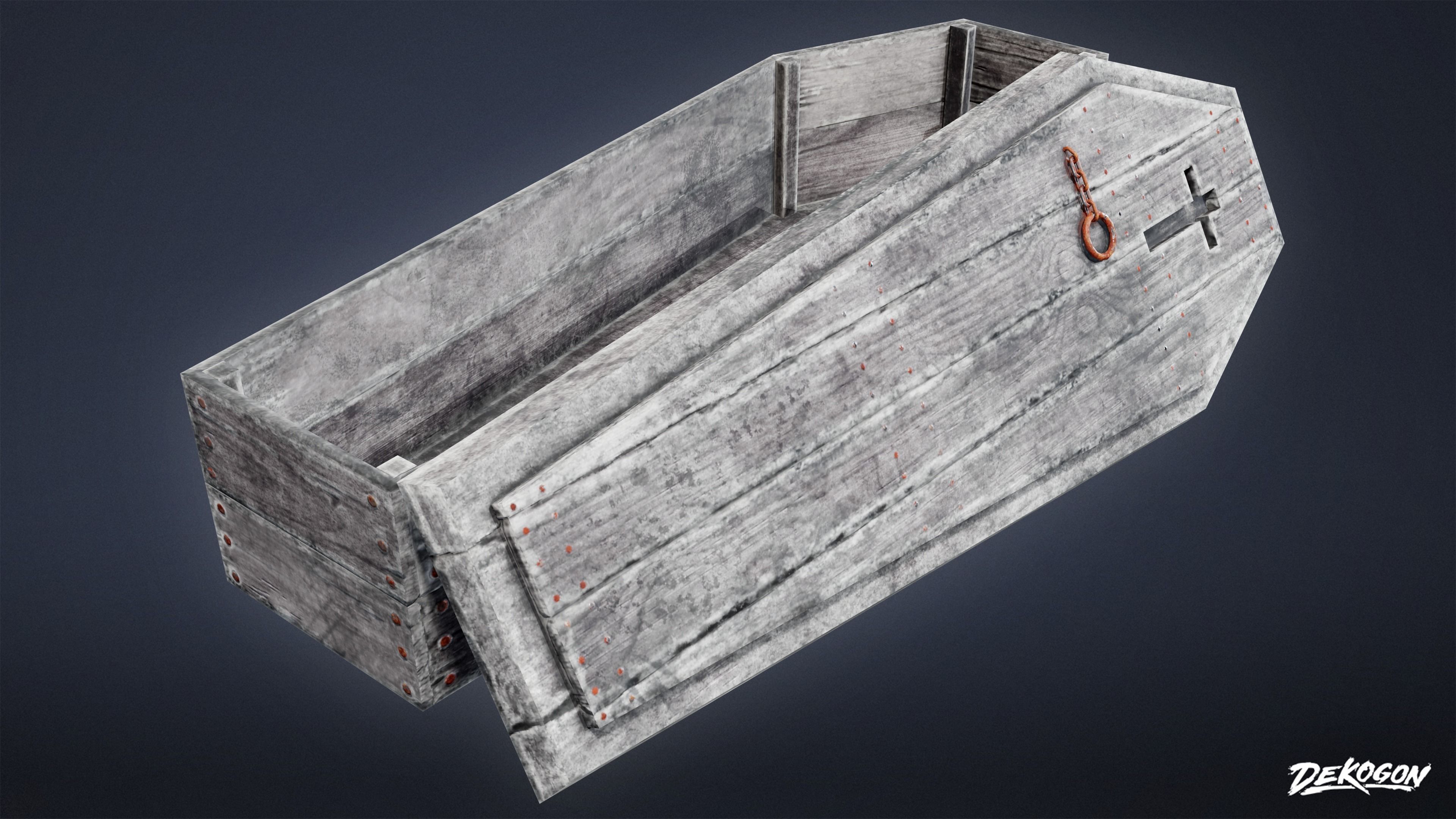 CEMETERY - Coffin 03 - LOW POLY Low-poly 3D model_5