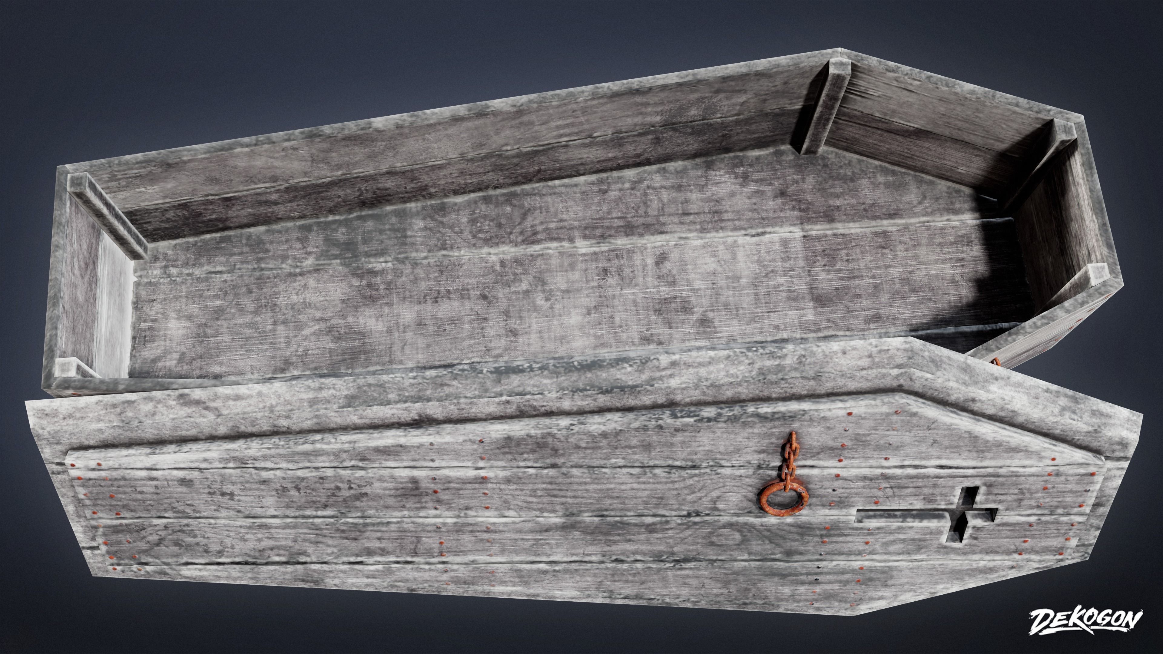 CEMETERY - Coffin 03 - LOW POLY Low-poly 3D model_6