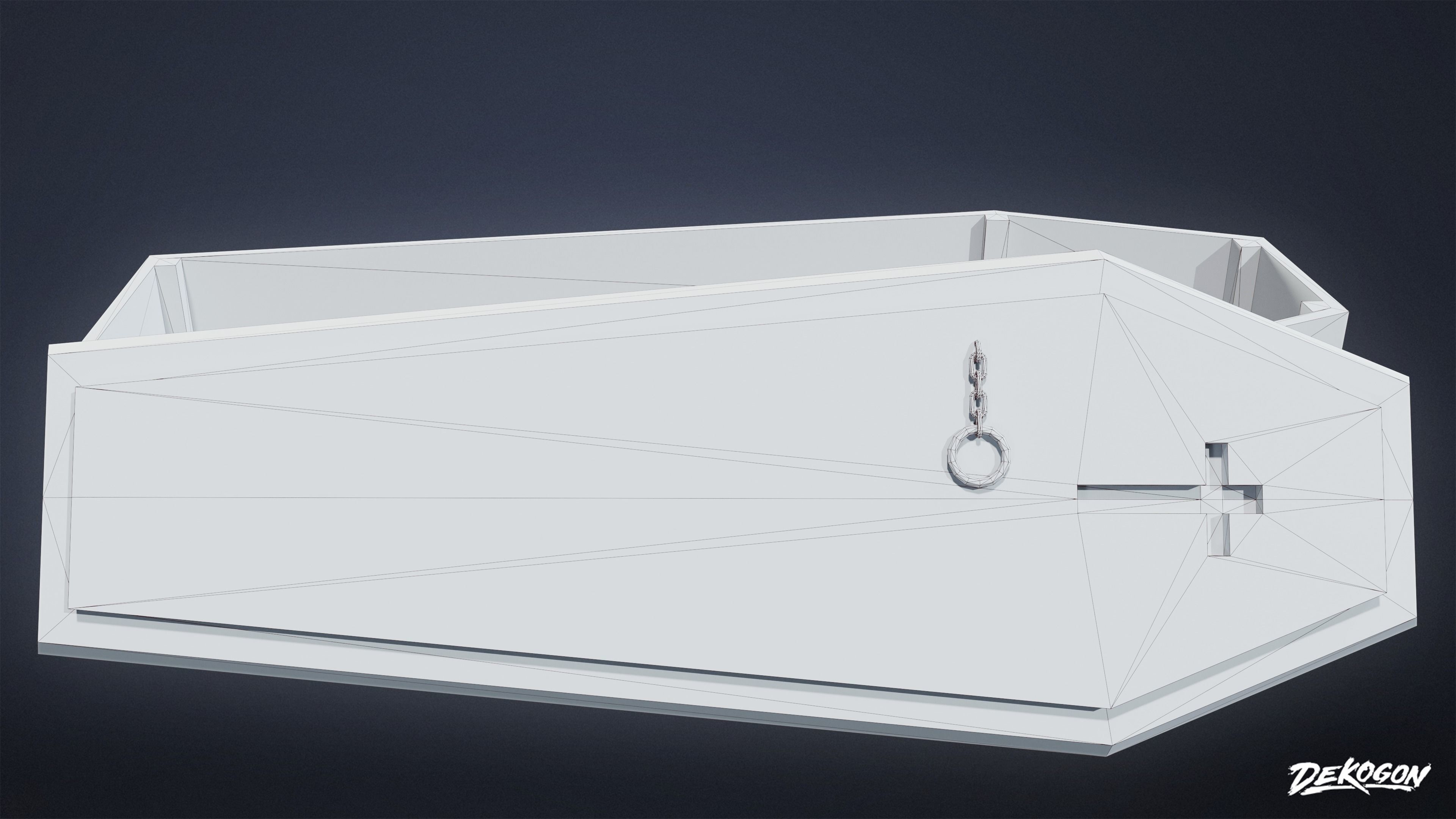 CEMETERY - Coffin 03 - LOW POLY Low-poly 3D model_8