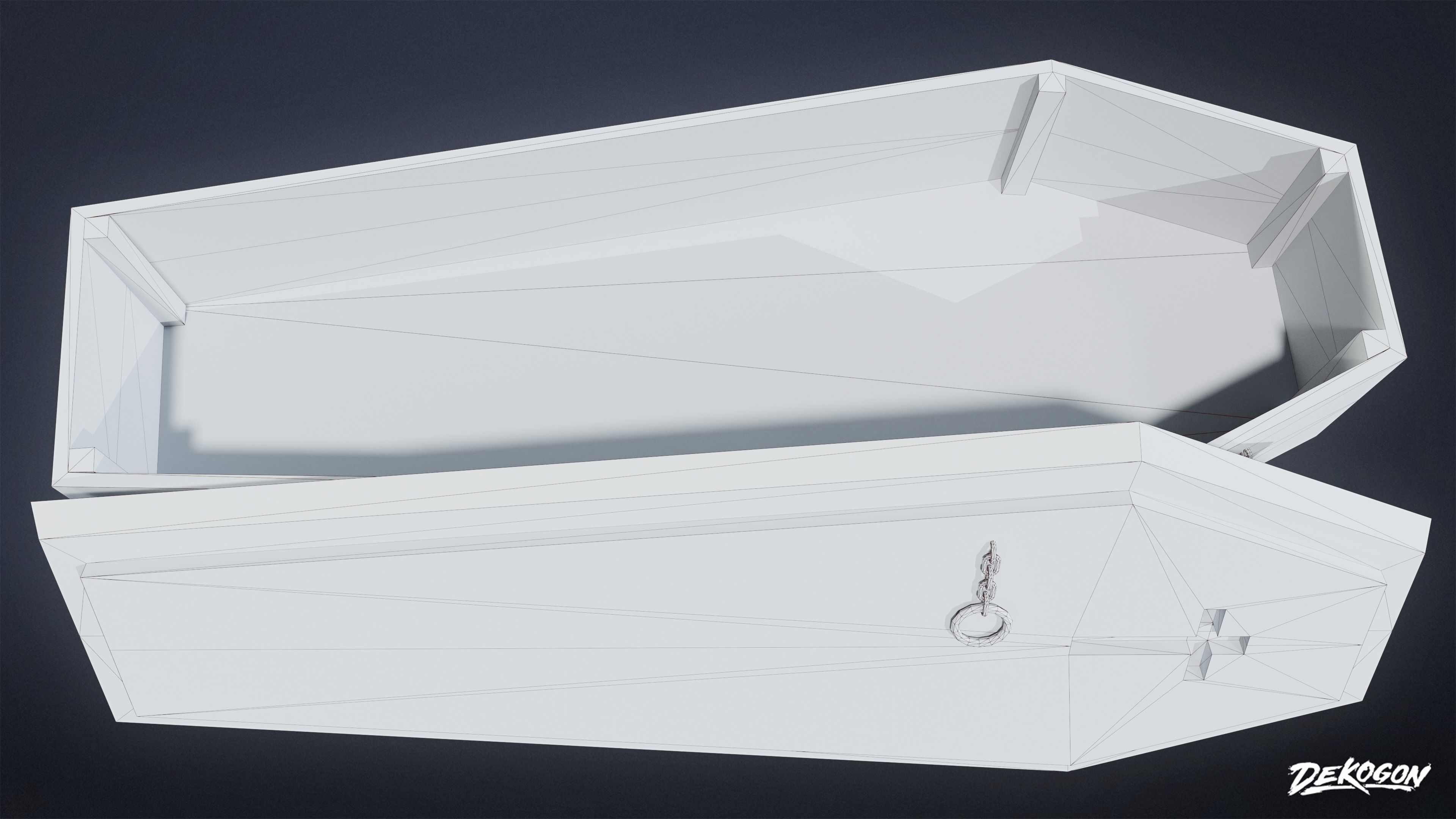 CEMETERY - Coffin 03 - LOW POLY Low-poly 3D model_7