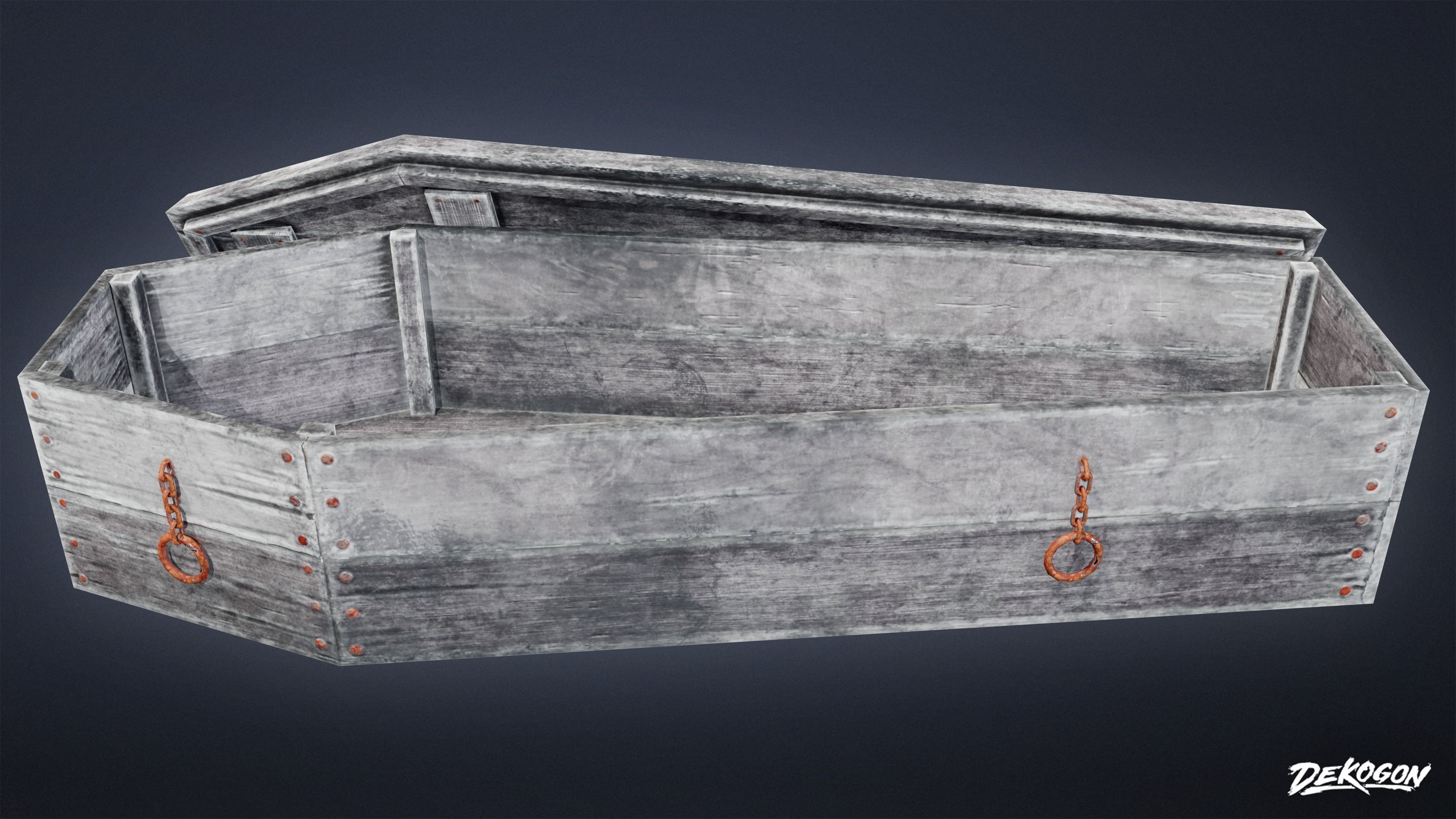 CEMETERY - Coffin 03 - LOW POLY Low-poly 3D model_4