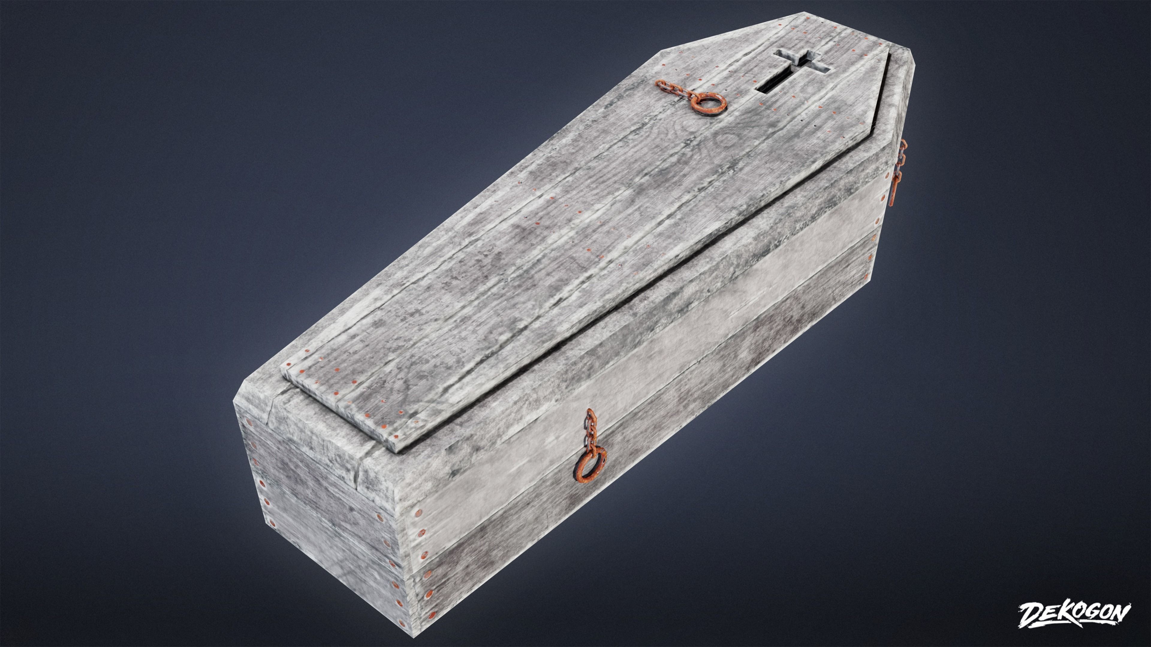 CEMETERY - Coffin 03 - LOW POLY Low-poly 3D model_2