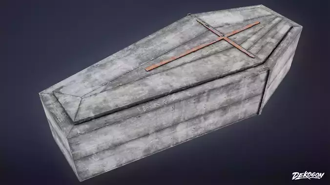 CEMETERY - Coffin 04 - LOW POLY Low-poly 3D model