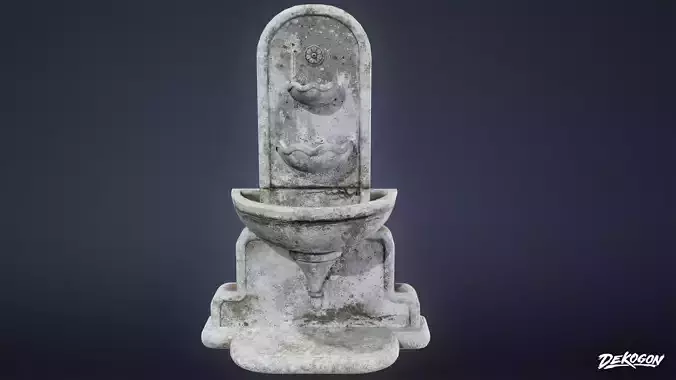 CEMETERY - Fountain 01 - LOW POLY