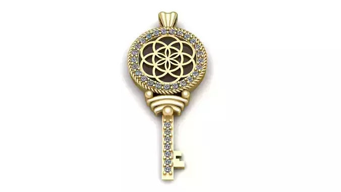 Diamond Key Pendant 3d Printabel Model
