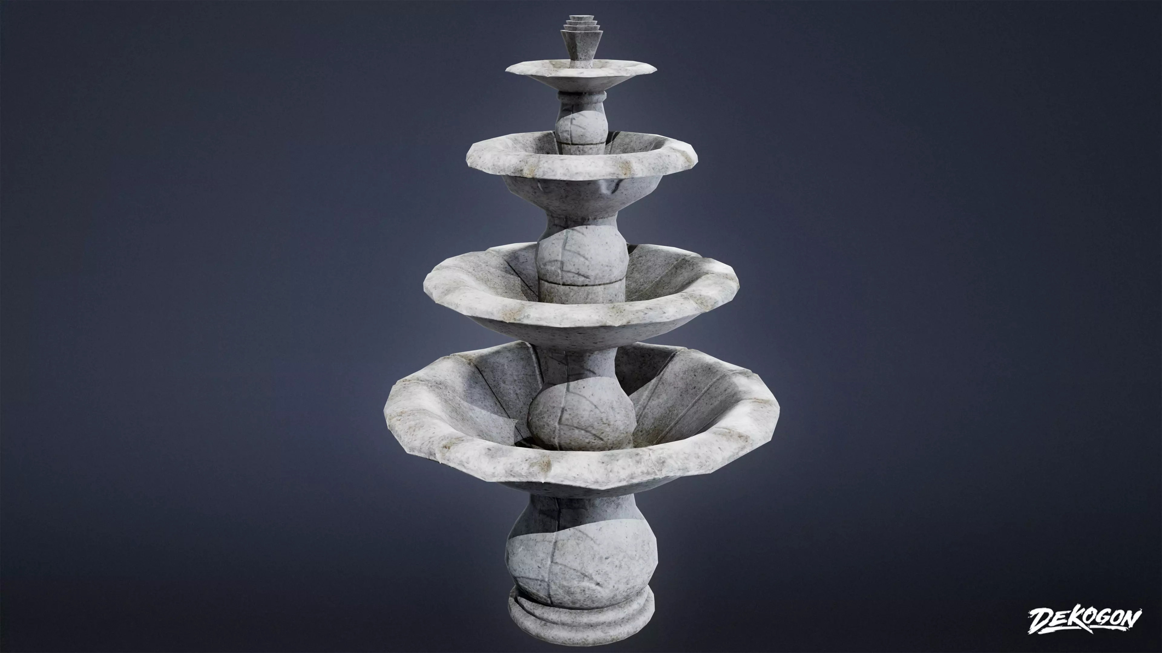 CEMETERY - Fountain 04 - LOW POLY Low-poly 3D model_0