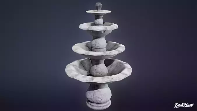 CEMETERY - Fountain 04 - LOW POLY