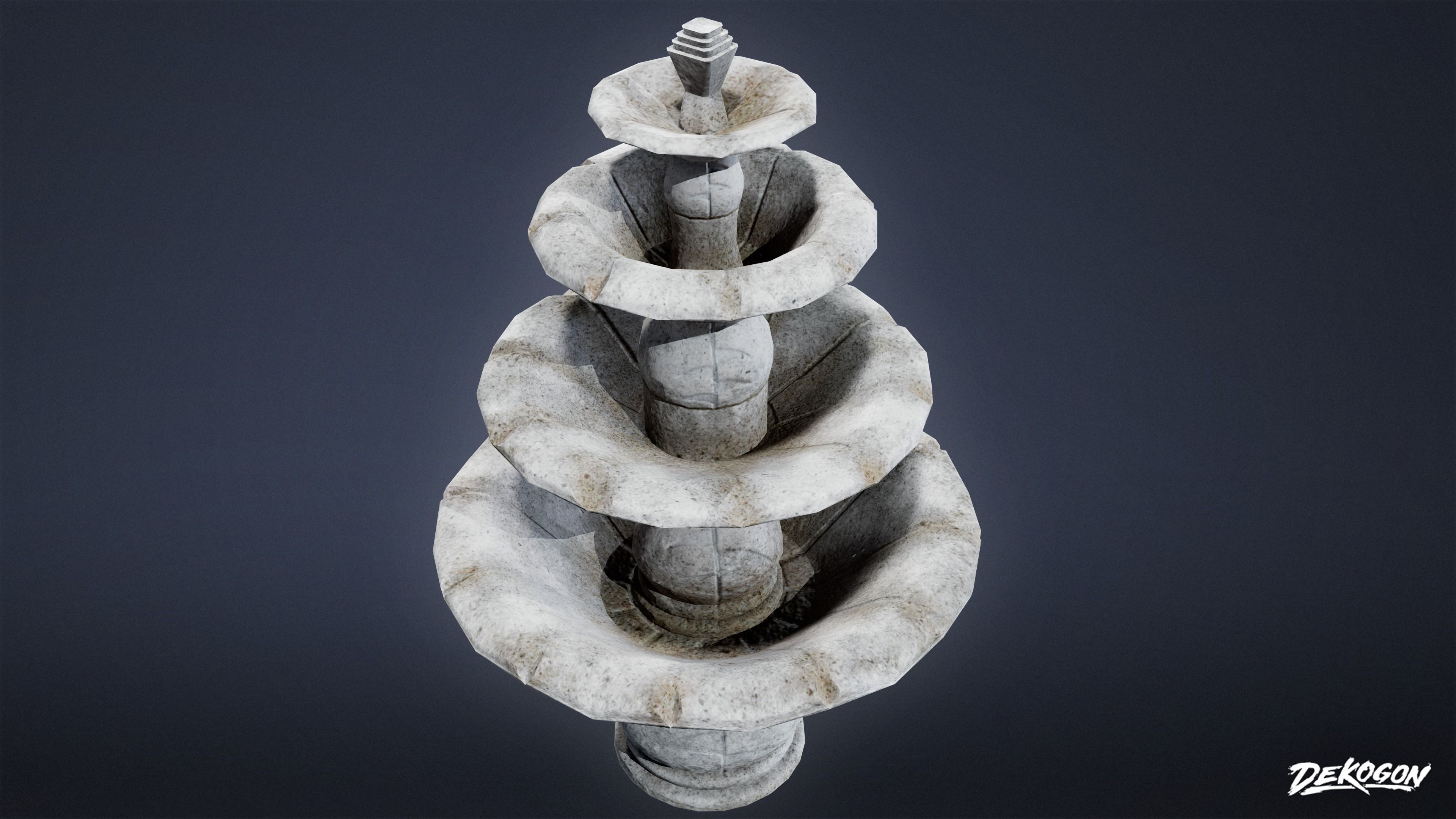 CEMETERY - Fountain 04 - LOW POLY Low-poly 3D model_5