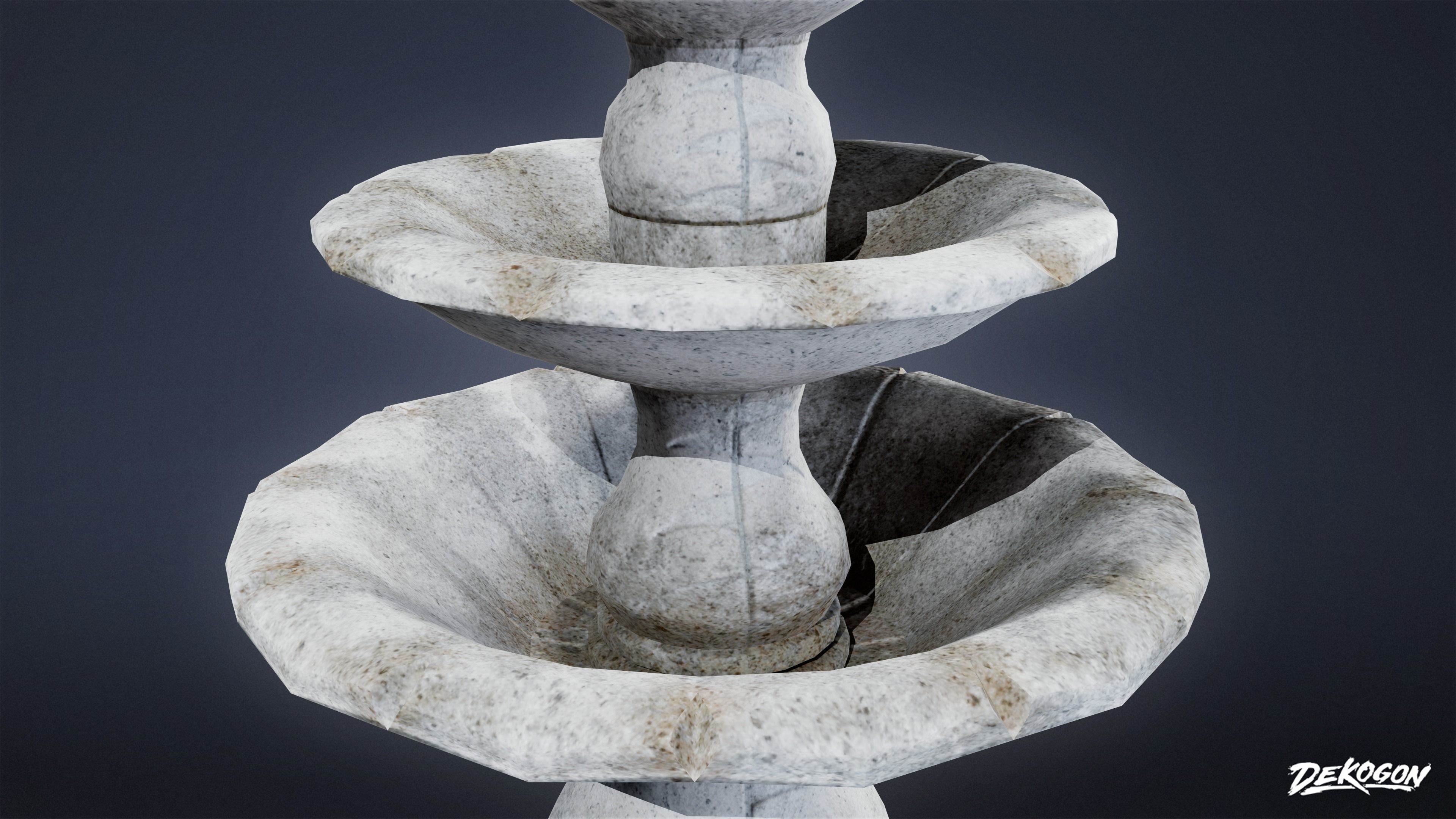 CEMETERY - Fountain 04 - LOW POLY Low-poly 3D model_6