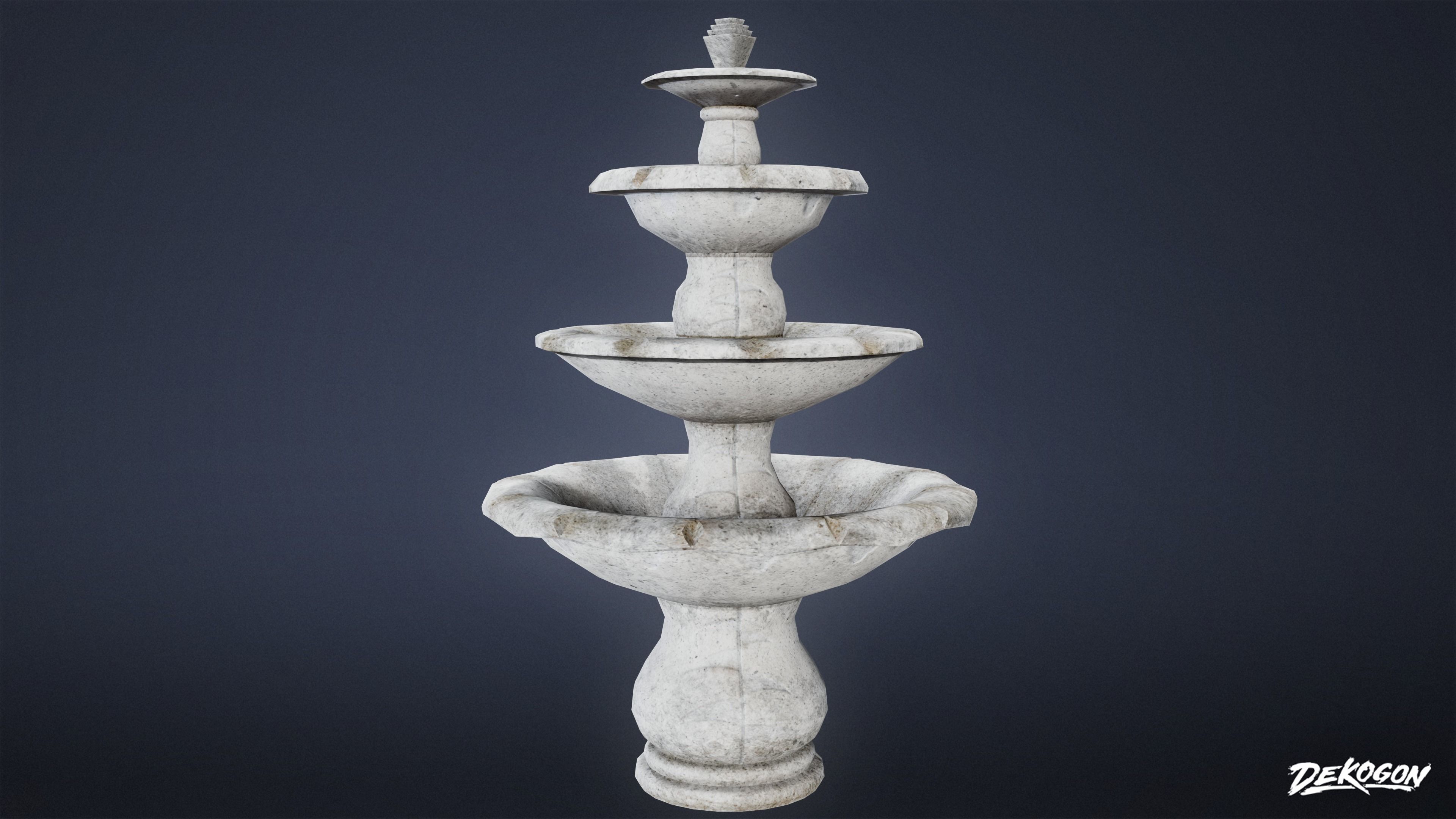 CEMETERY - Fountain 04 - LOW POLY Low-poly 3D model_3