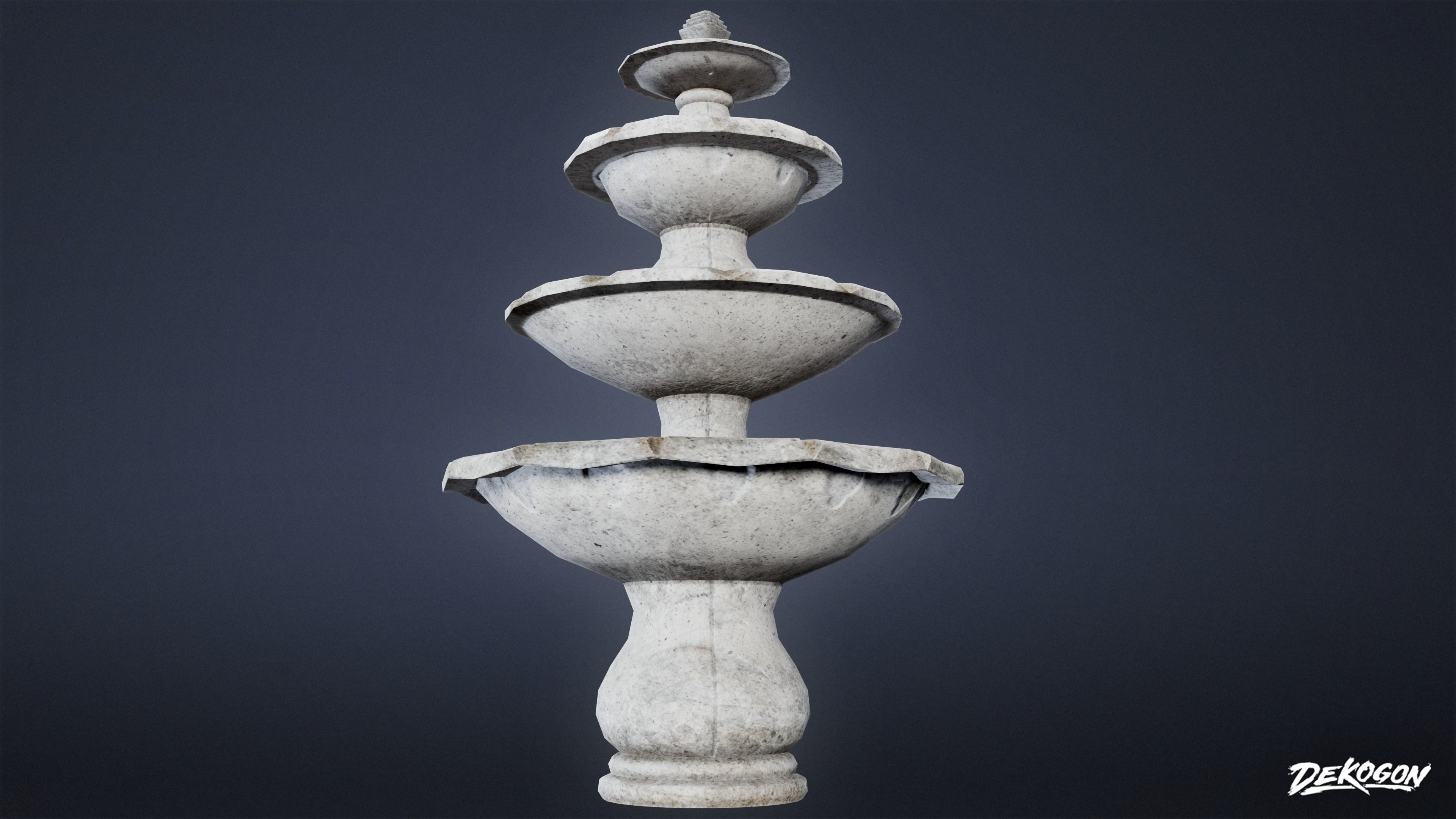 CEMETERY - Fountain 04 - LOW POLY Low-poly 3D model_4