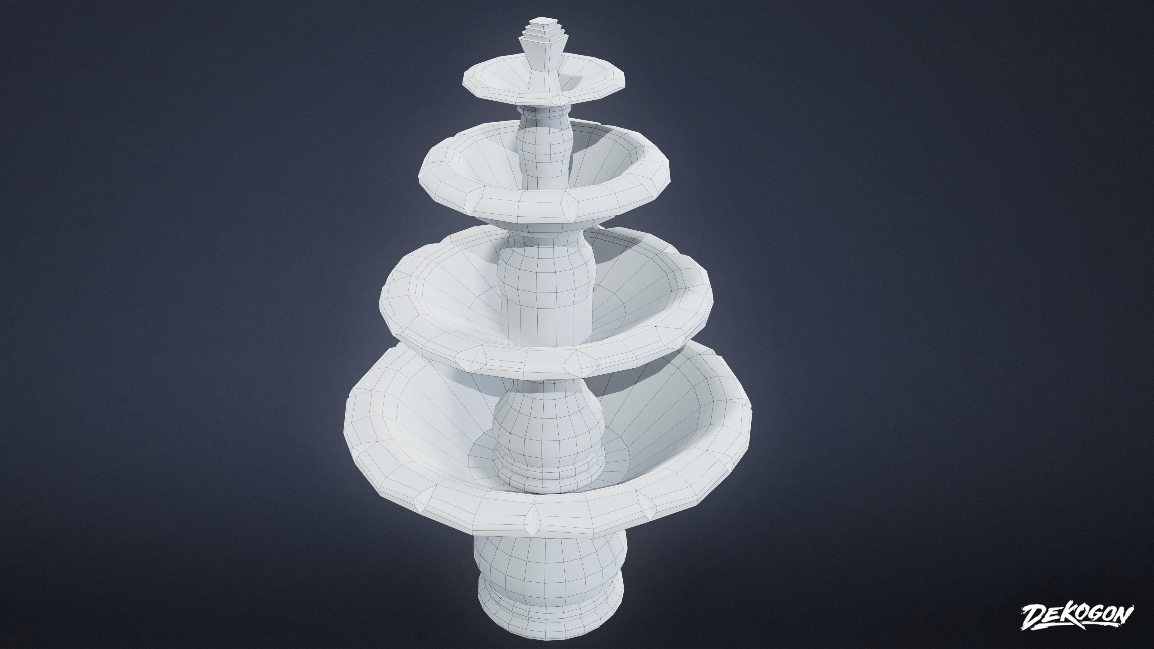 CEMETERY - Fountain 04 - LOW POLY Low-poly 3D model_8