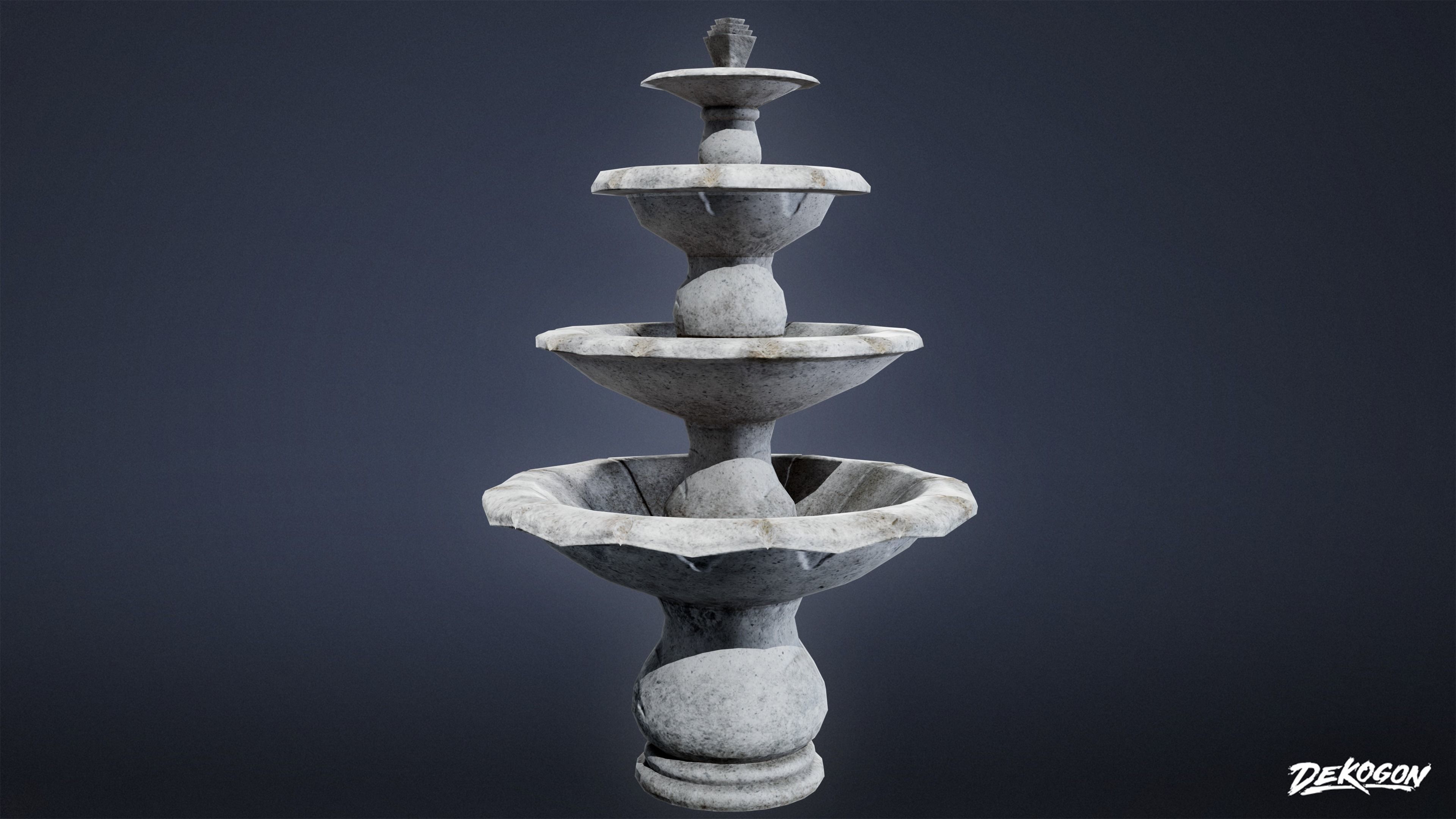 CEMETERY - Fountain 04 - LOW POLY Low-poly 3D model_2