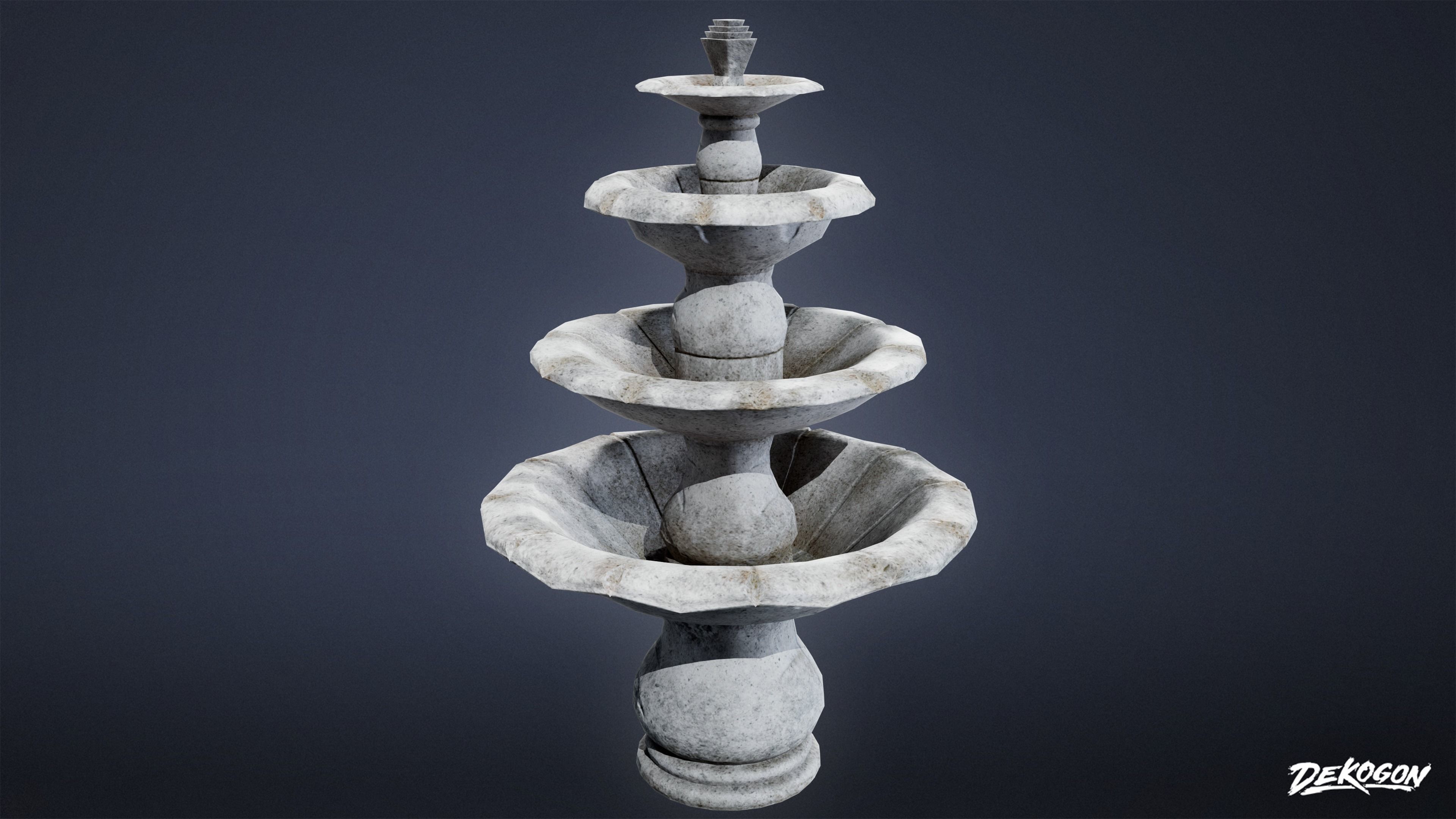 CEMETERY - Fountain 04 - LOW POLY Low-poly 3D model_1