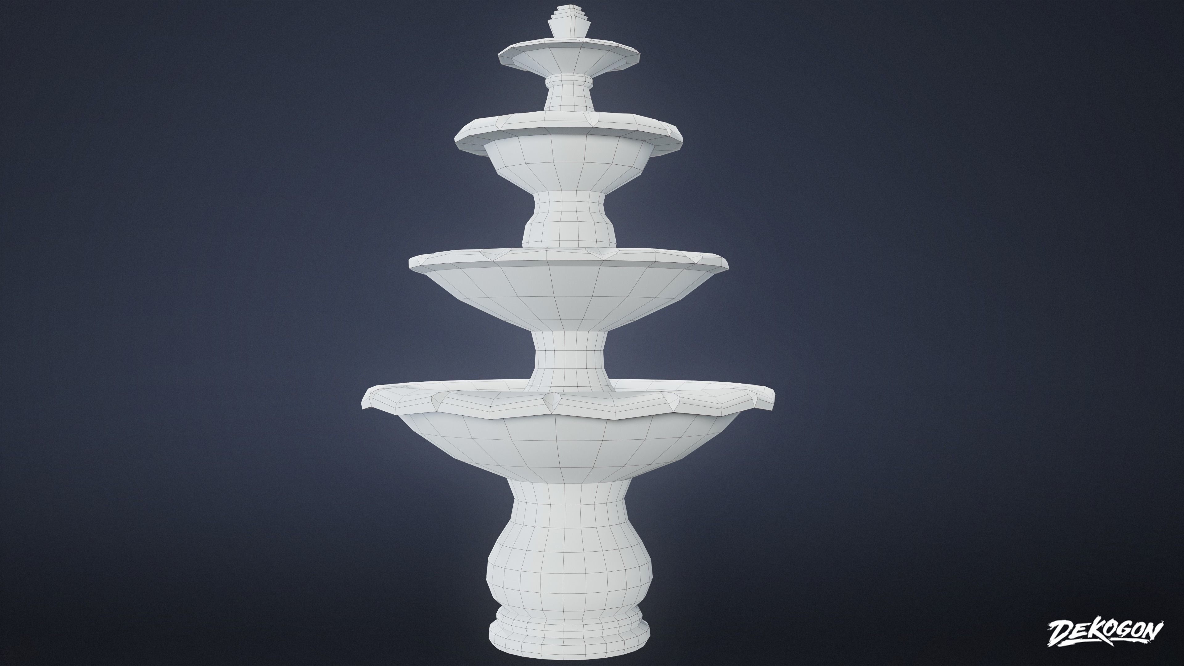 CEMETERY - Fountain 04 - LOW POLY Low-poly 3D model_9