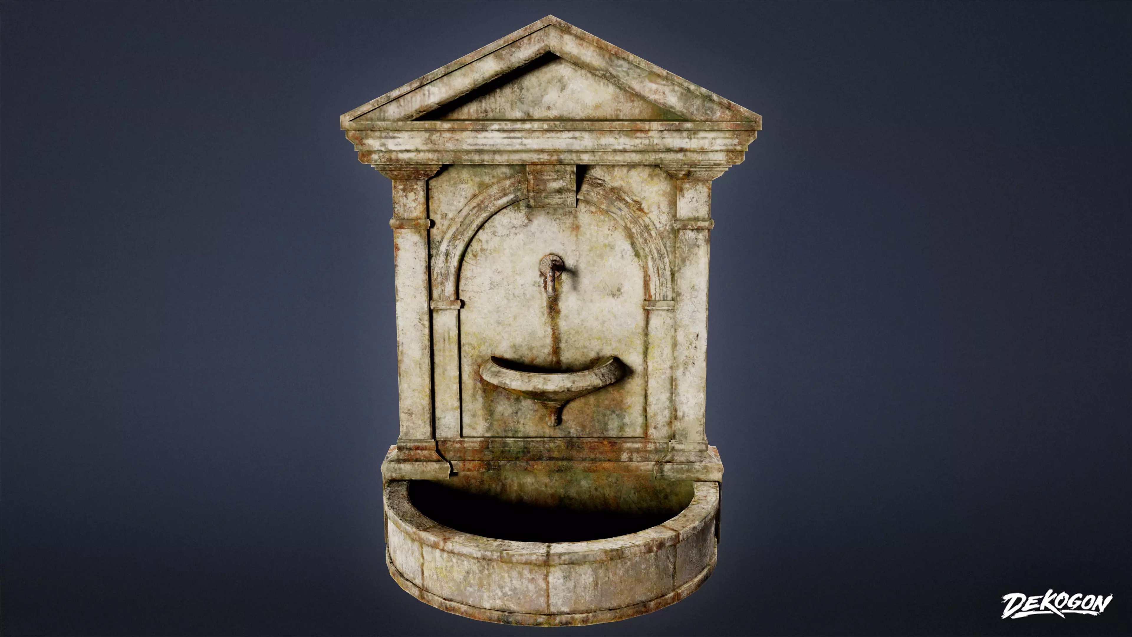CEMETERY - Fountain 18 - LOW POLY Low-poly 3D model_0