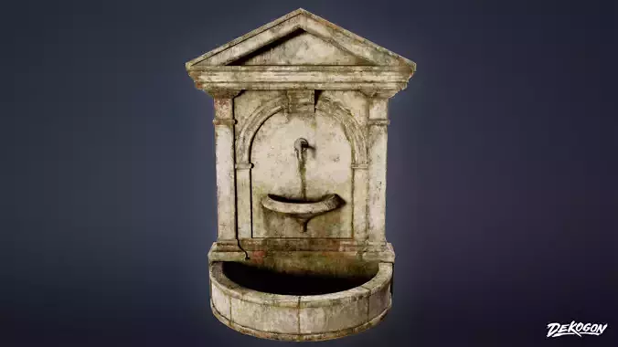 CEMETERY - Fountain 18 - LOW POLY