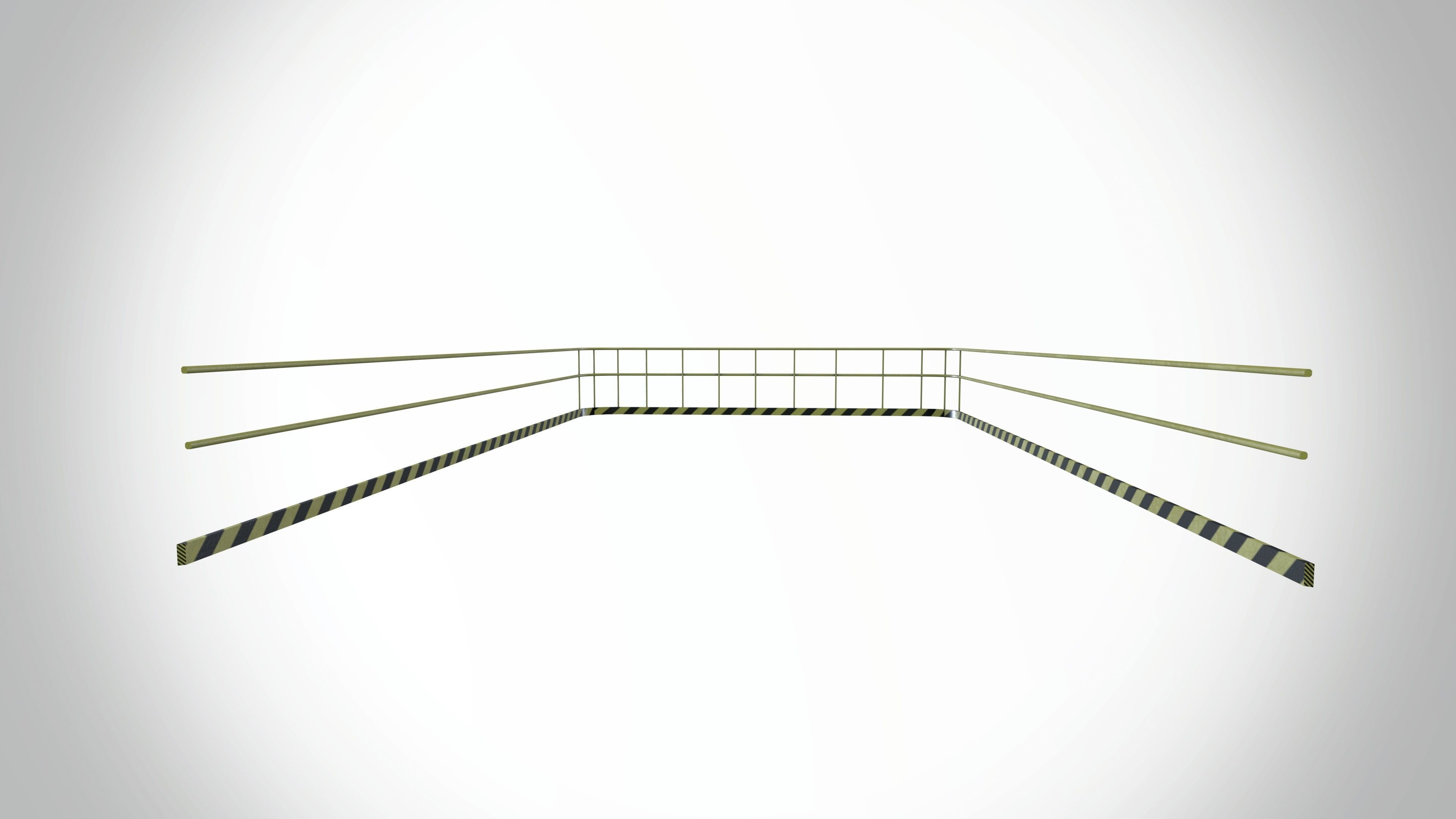 Metal Safety Barricades Crowd control barriers Low-poly 3D model_4