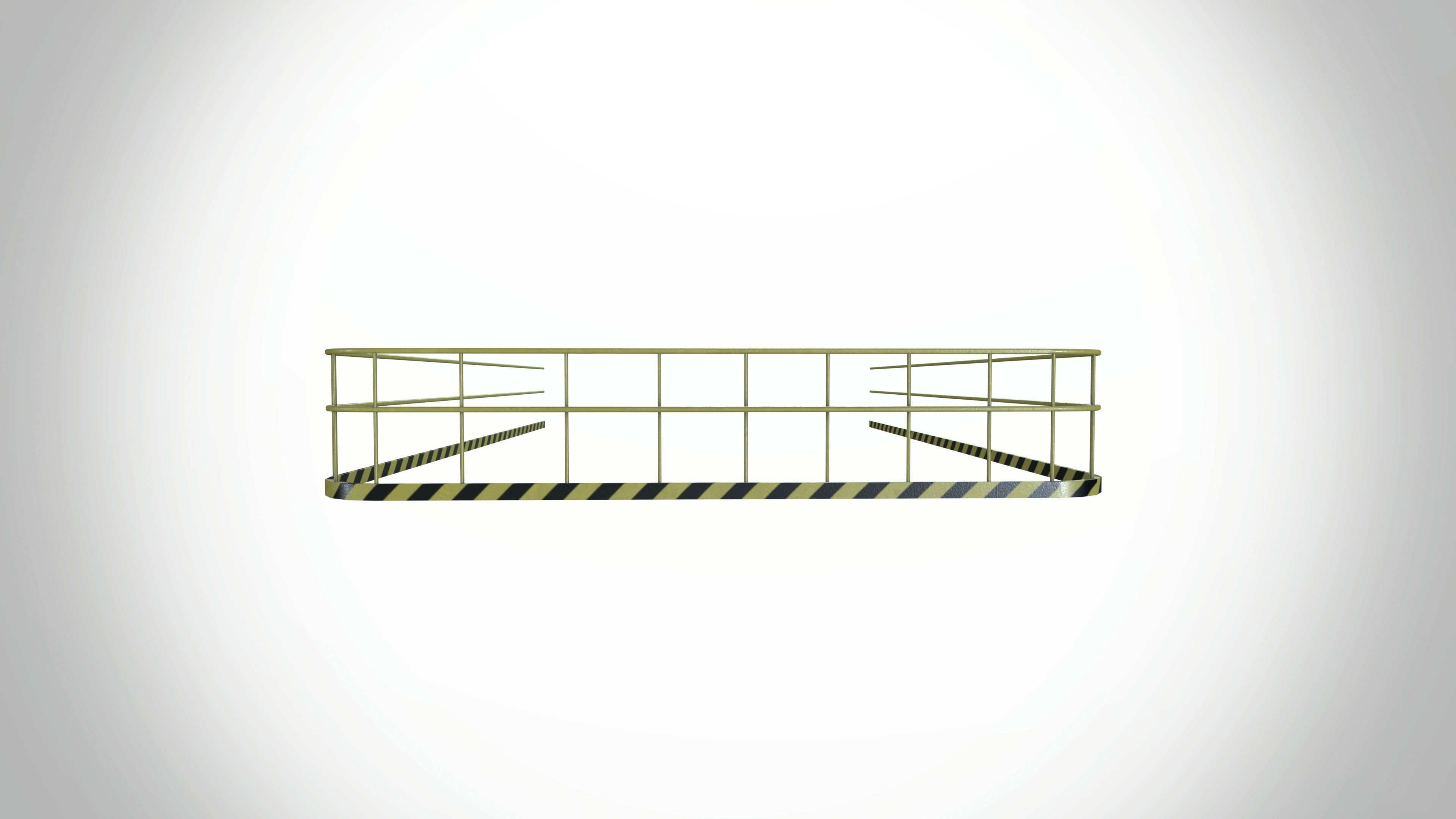 Metal Safety Barricades Crowd control barriers Low-poly 3D model_2