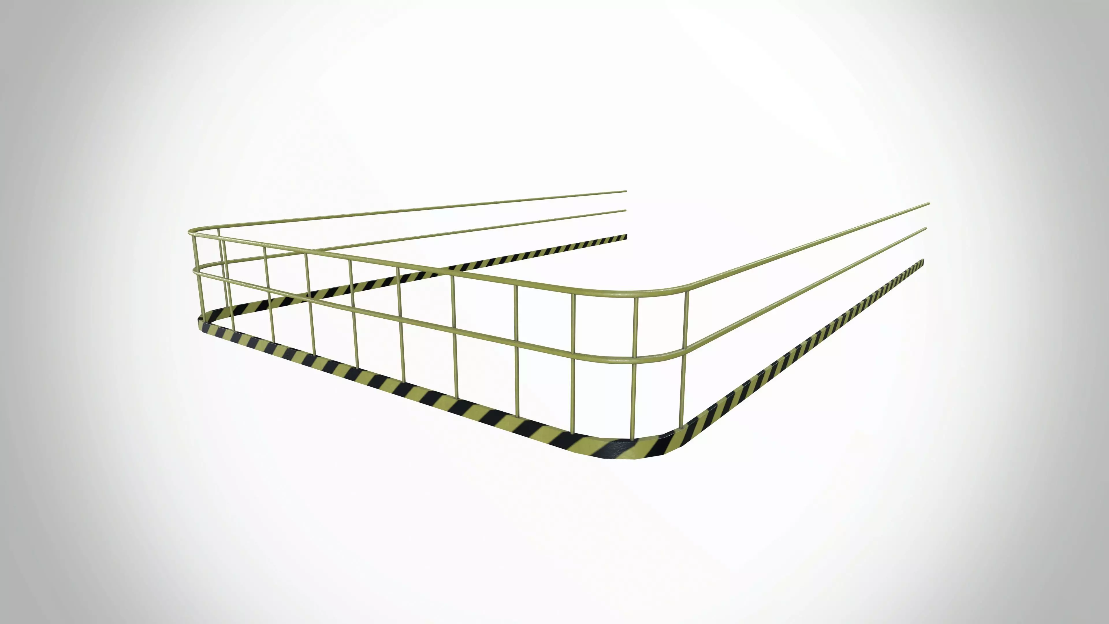 Metal Safety Barricades Crowd control barriers Low-poly 3D model_0