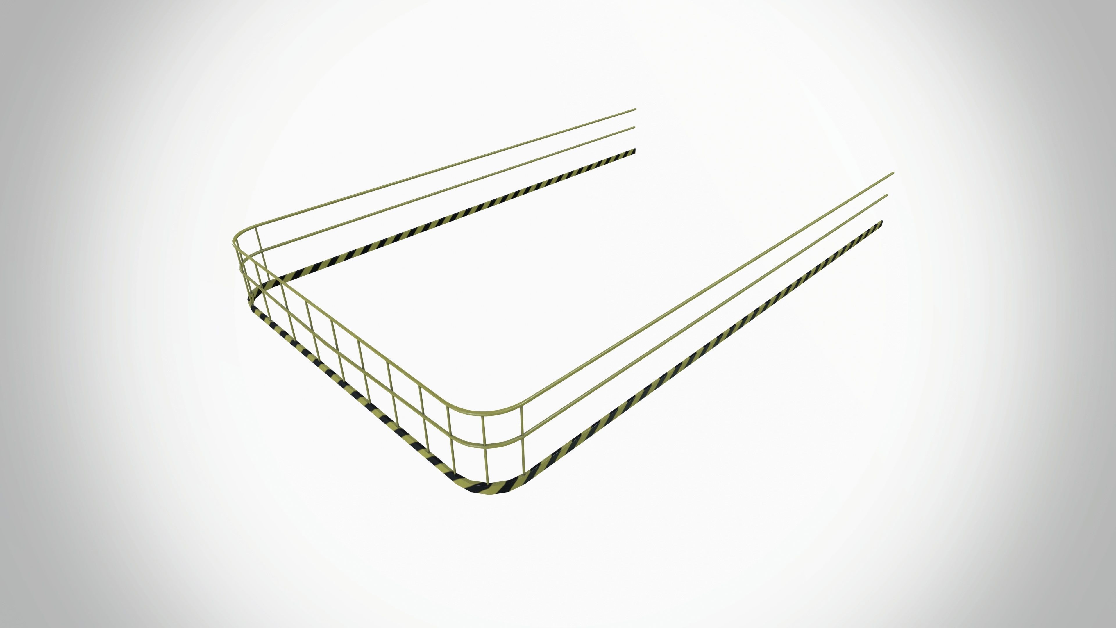 Metal Safety Barricades Crowd control barriers Low-poly 3D model_5