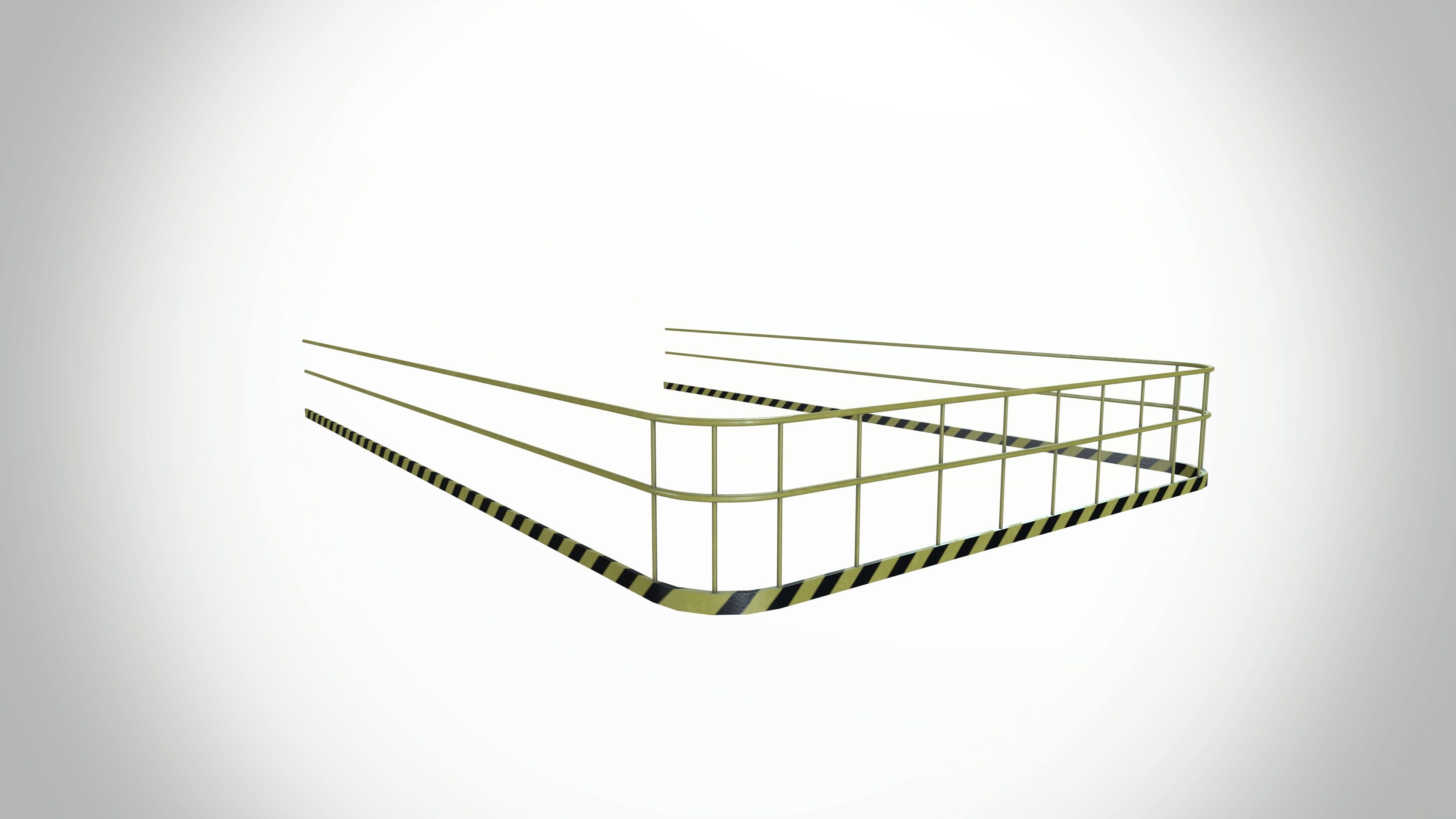 Metal Safety Barricades Crowd control barriers Low-poly 3D model_3