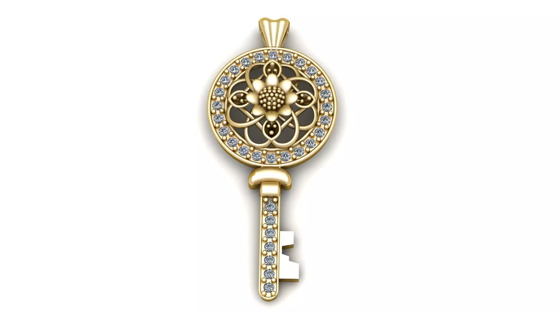 Luxury Diamond Key Pendant 3d Printable Model 3D print model