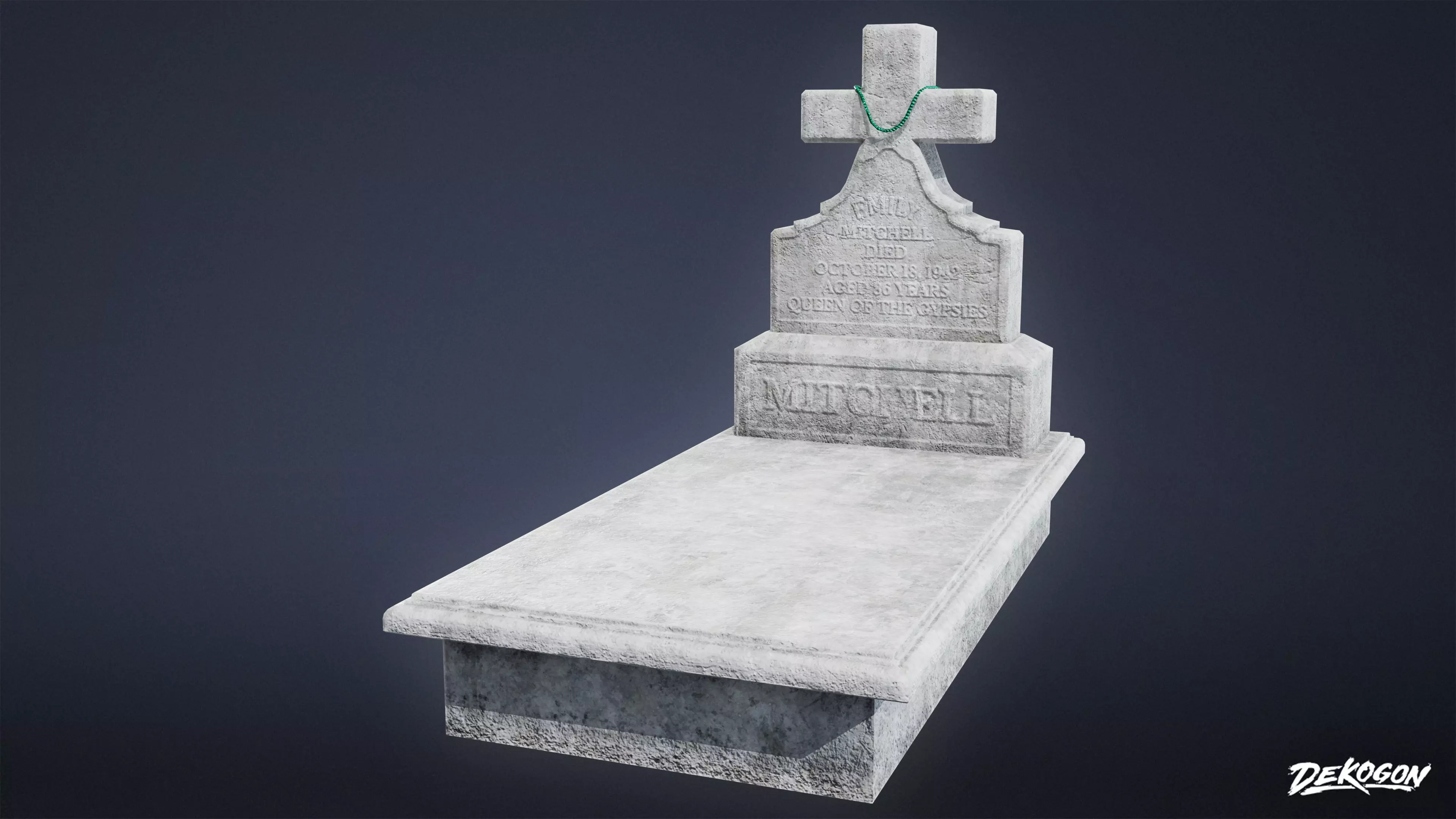 CEMETERY - Grave 05 - LOW POLY Low-poly 3D model