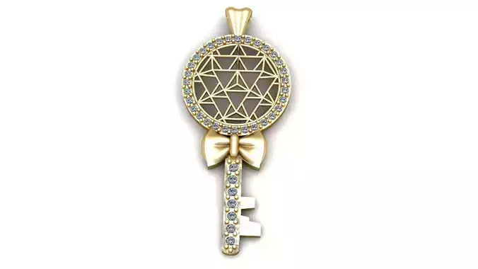 Luxury Diamond Key Pendant 3d Printable Model