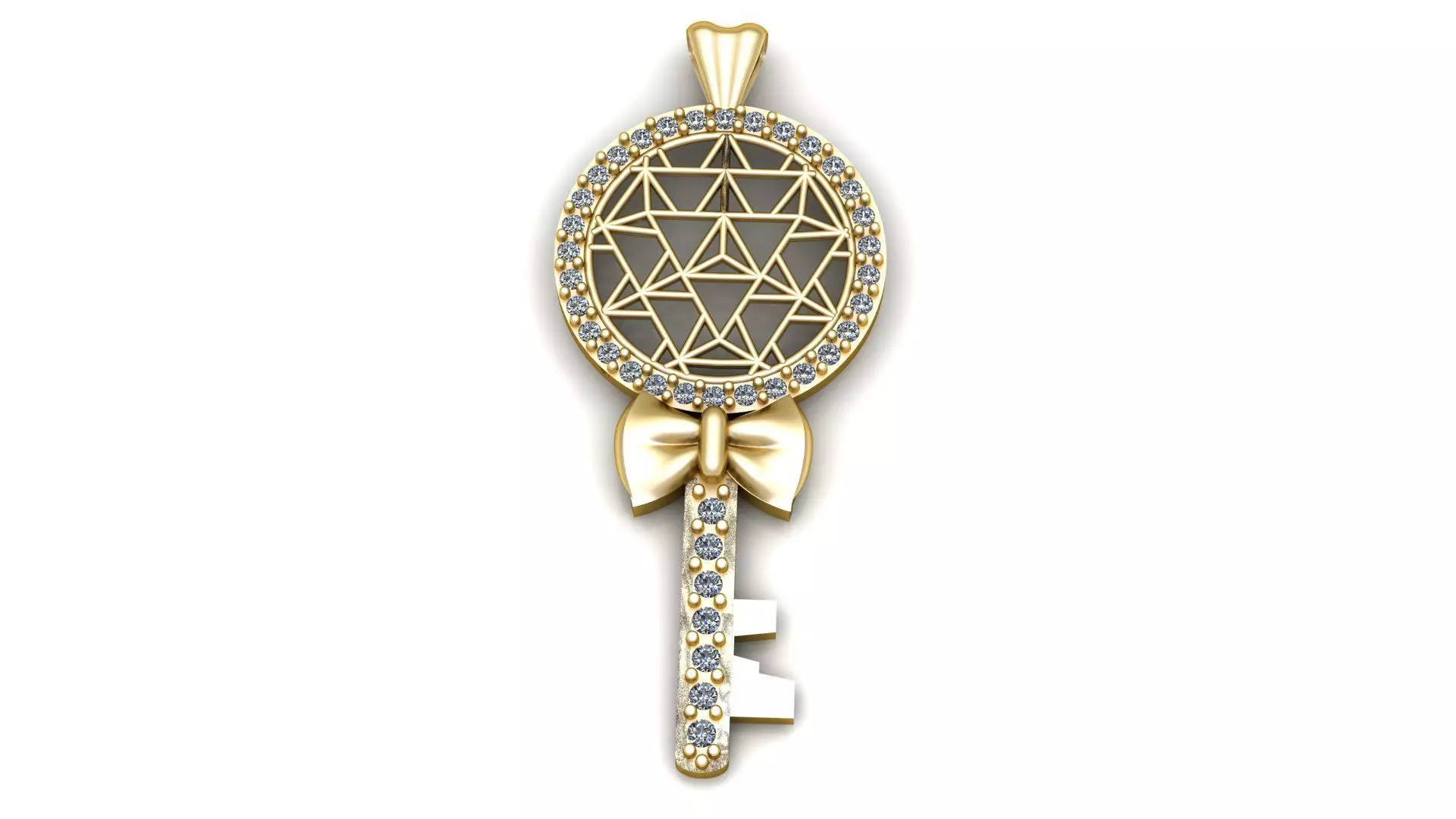 Luxury Diamond Key Pendant 3d Printable Model 3D print model