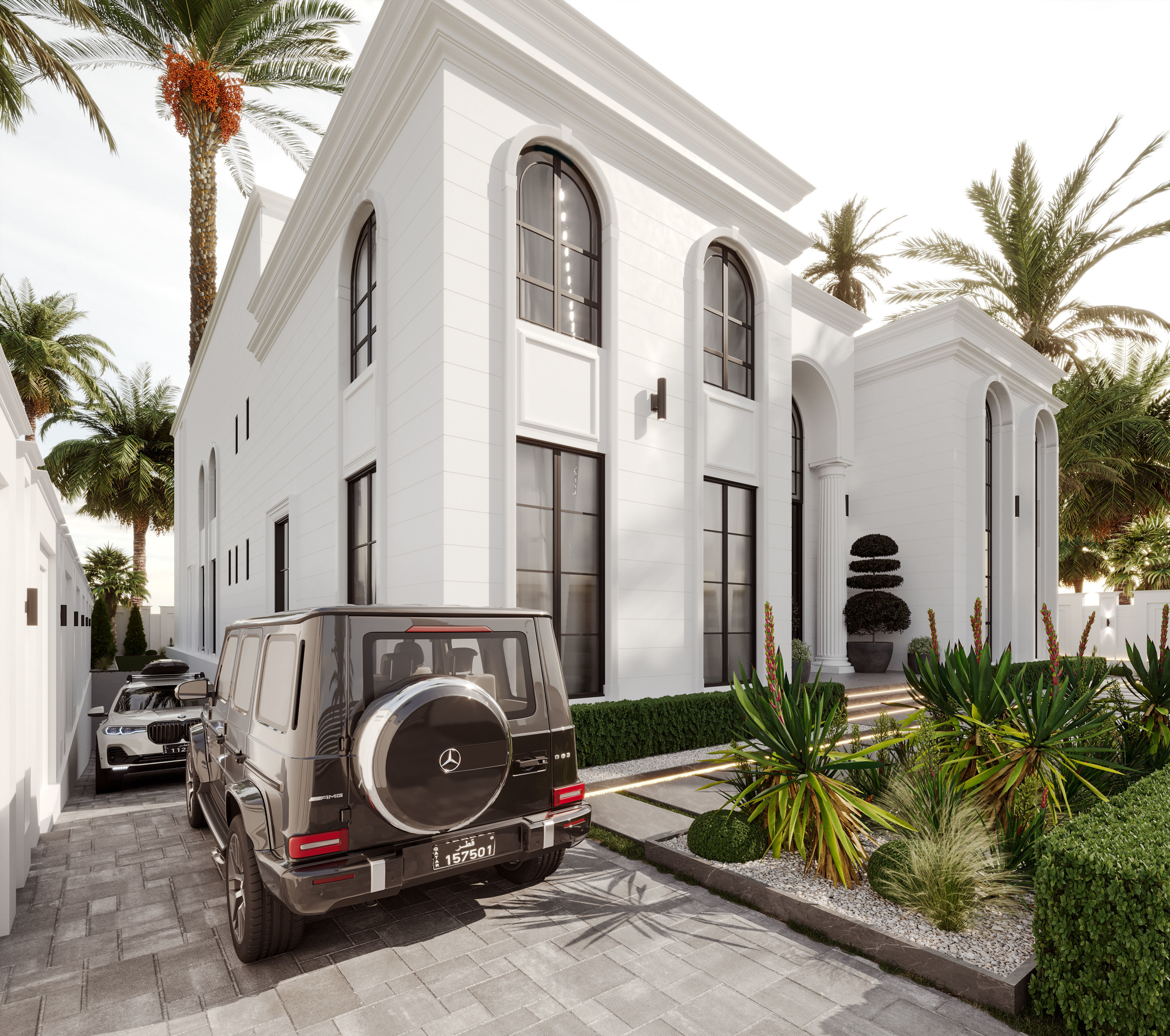 Classic White Villa 3d Model 3D model_2