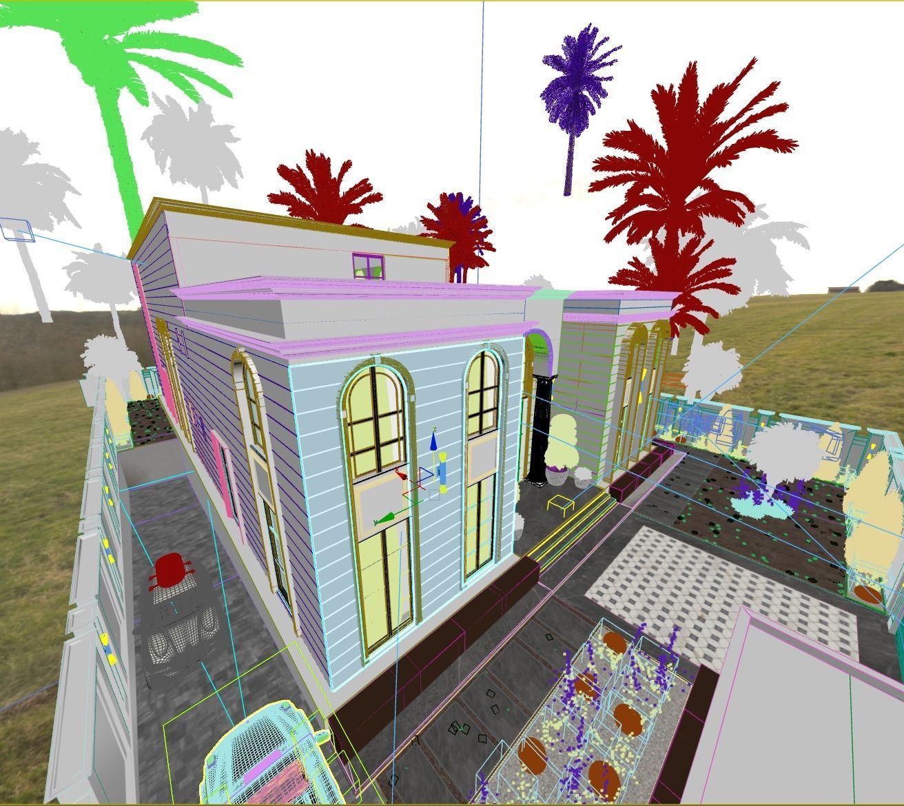 Classic White Villa 3d Model 3D model_14