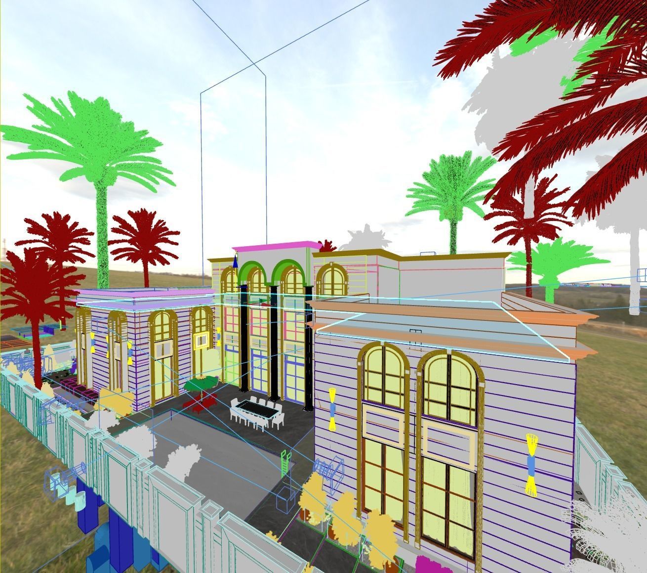 Classic White Villa 3d Model 3D model_15