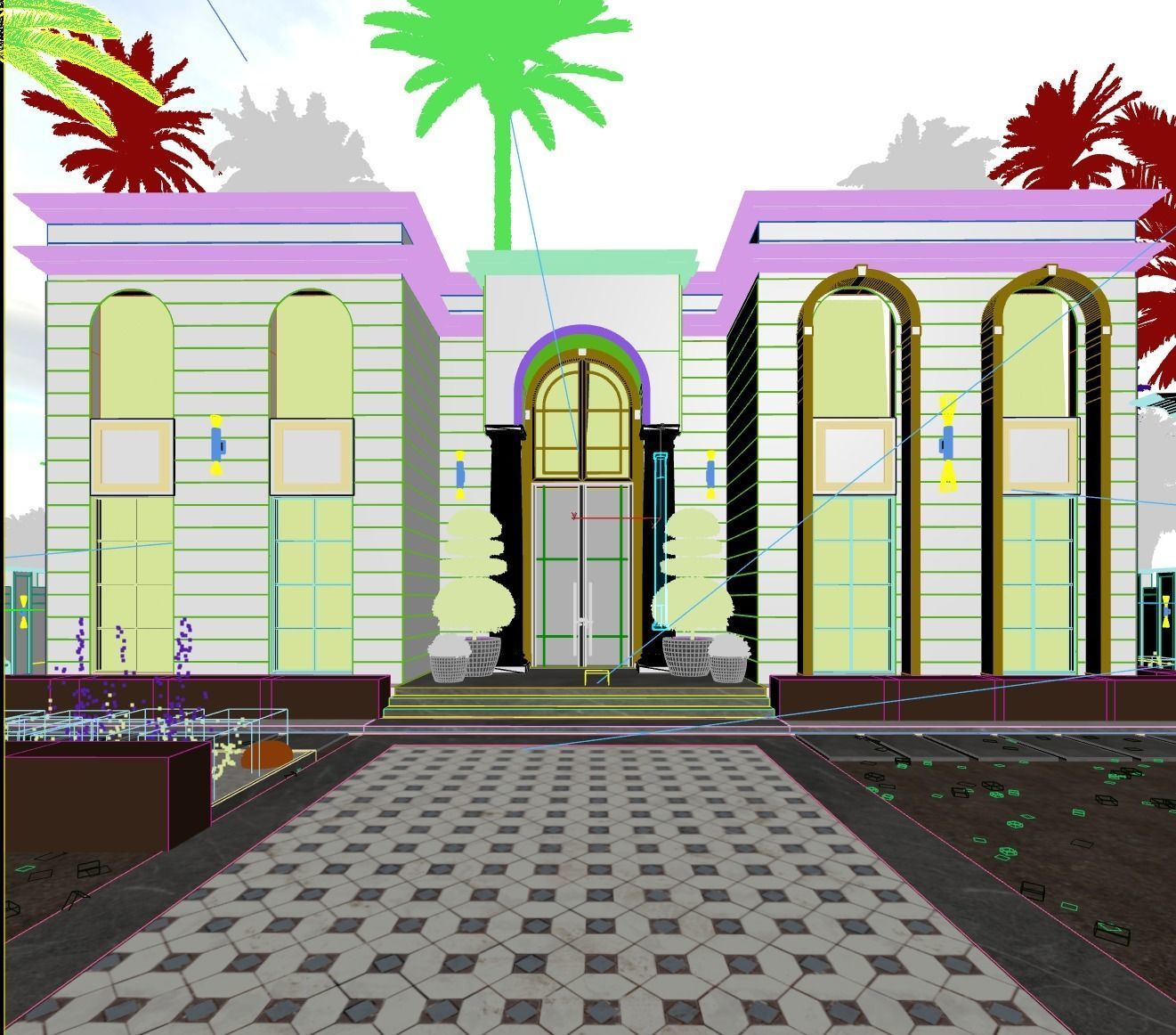 Classic White Villa 3d Model 3D model_10