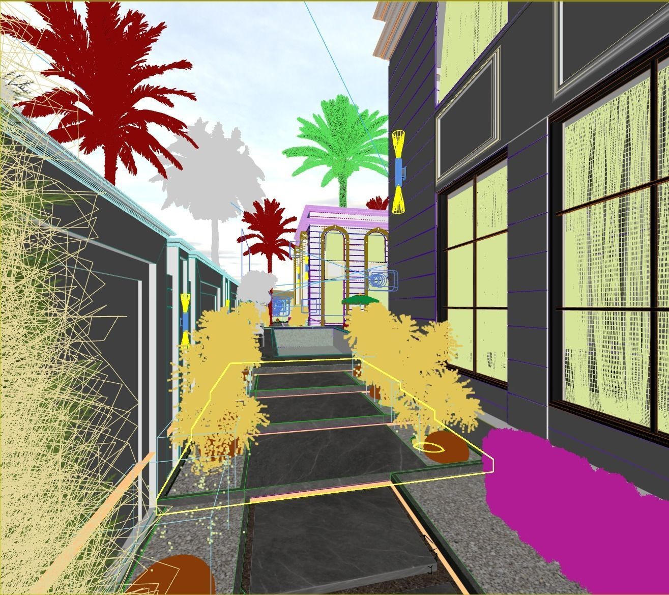 Classic White Villa 3d Model 3D model_22