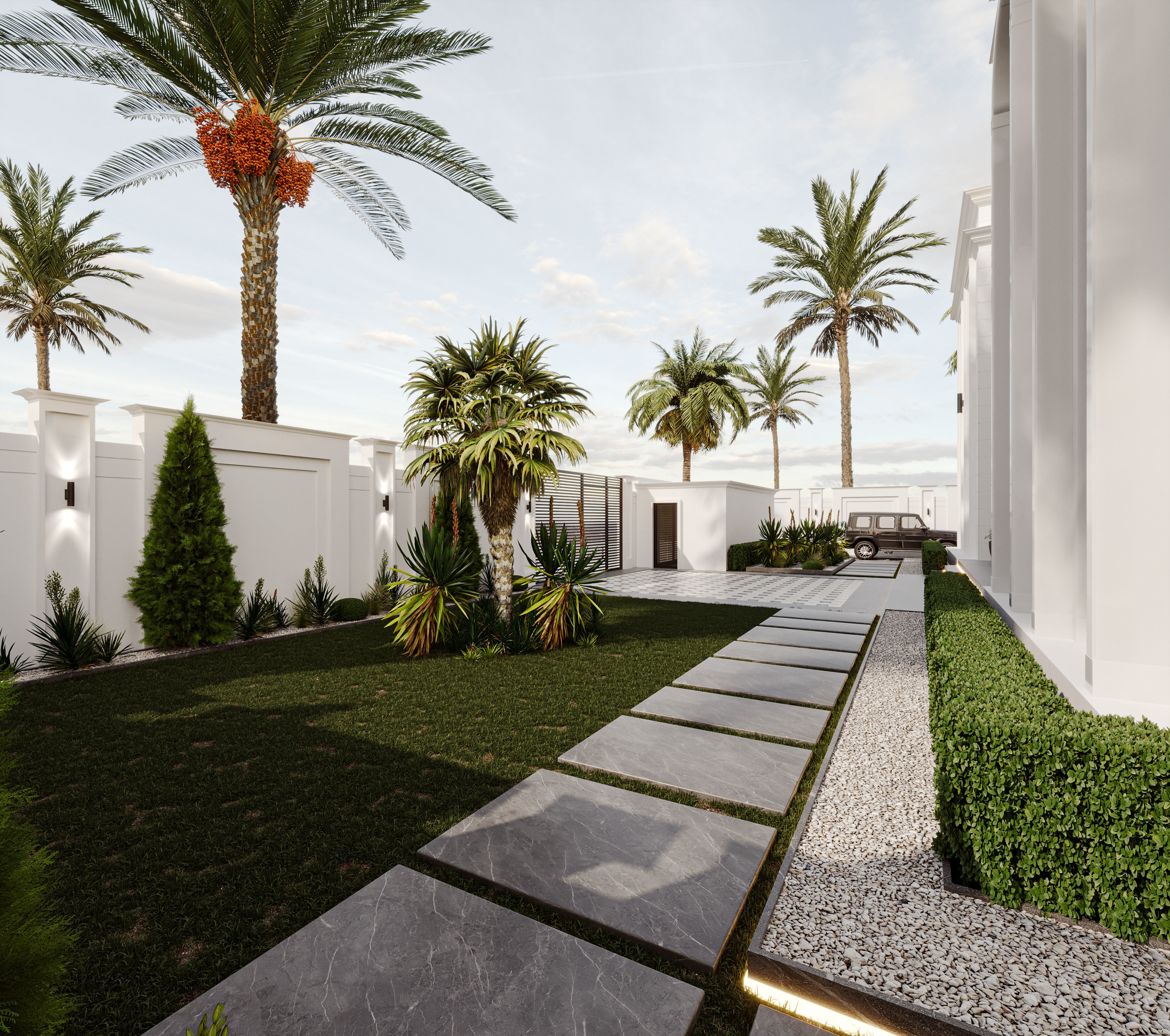 Classic White Villa 3d Model 3D model_5