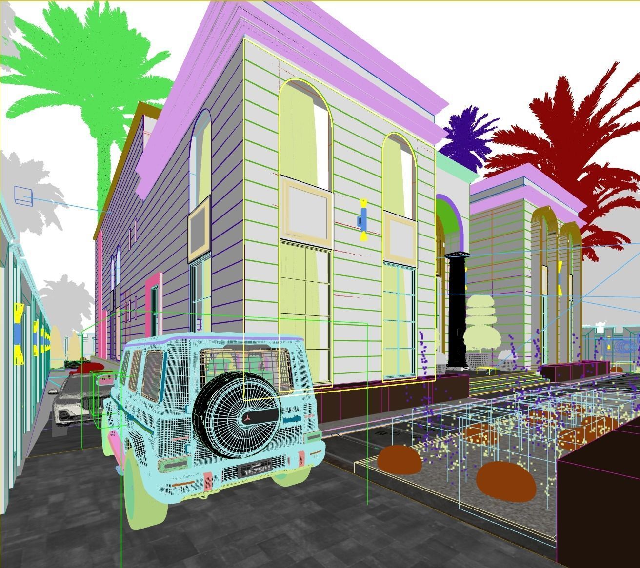 Classic White Villa 3d Model 3D model_17