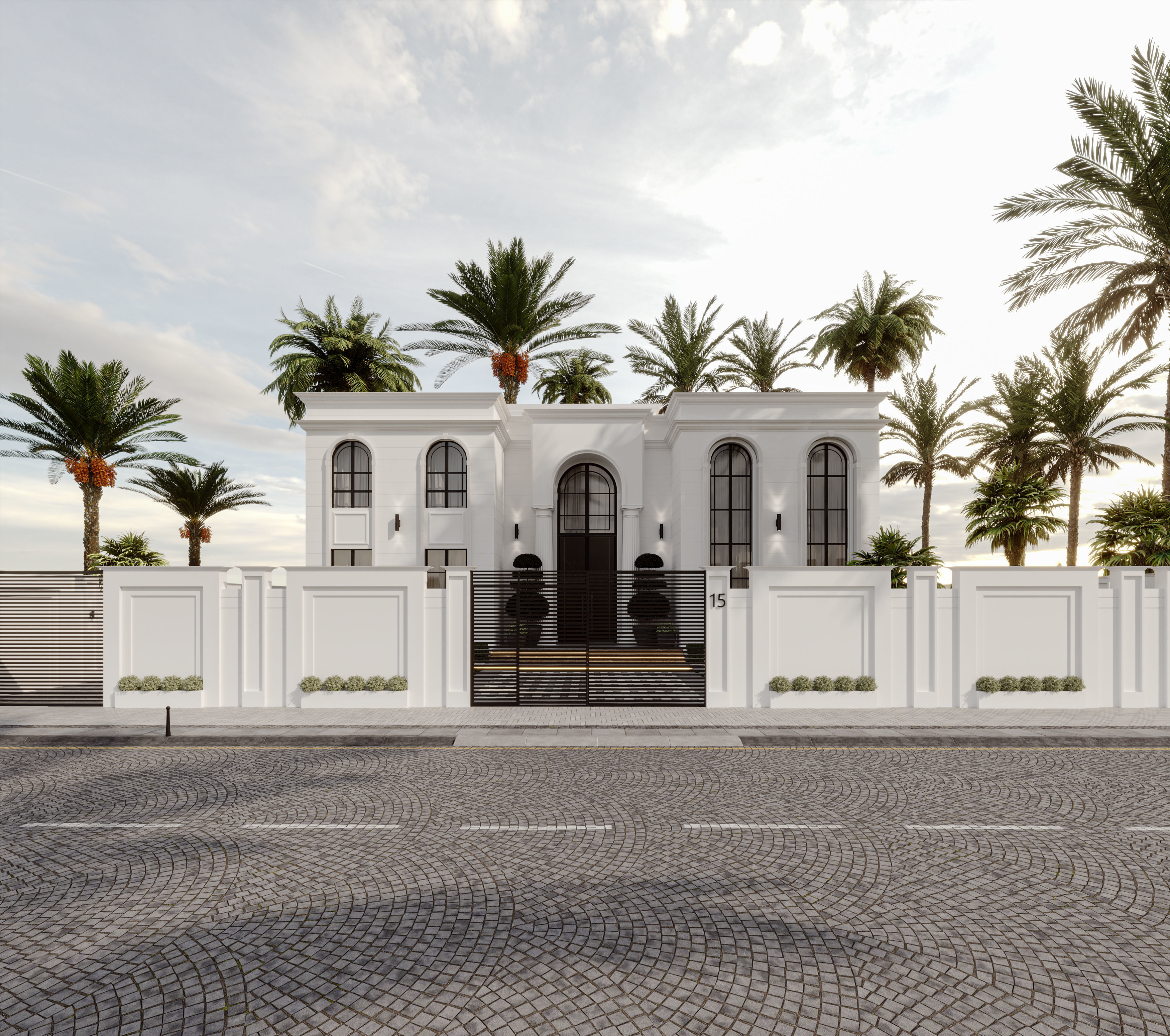 Classic White Villa 3d Model 3D model_9