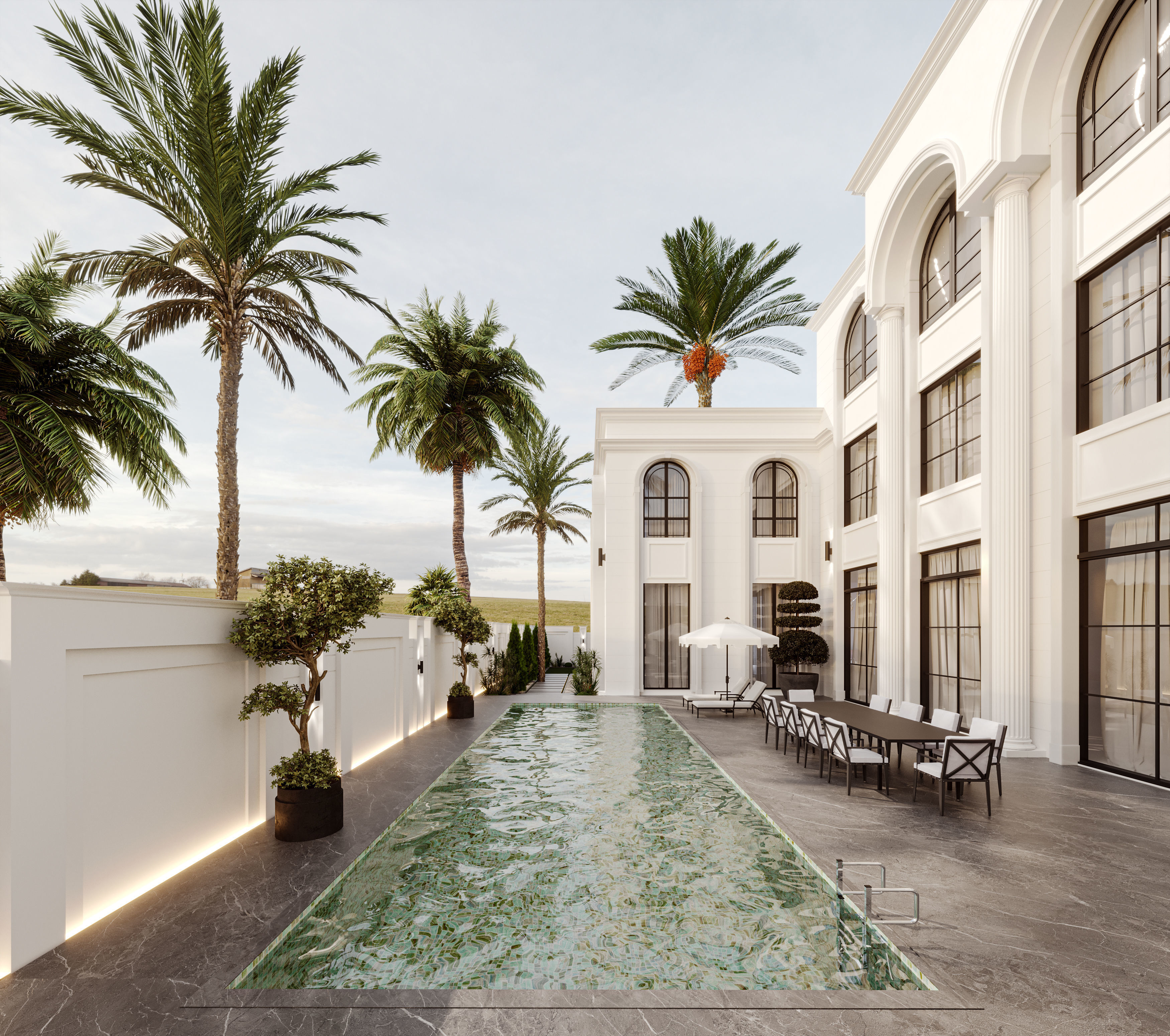 Classic White Villa 3d Model 3D model_8