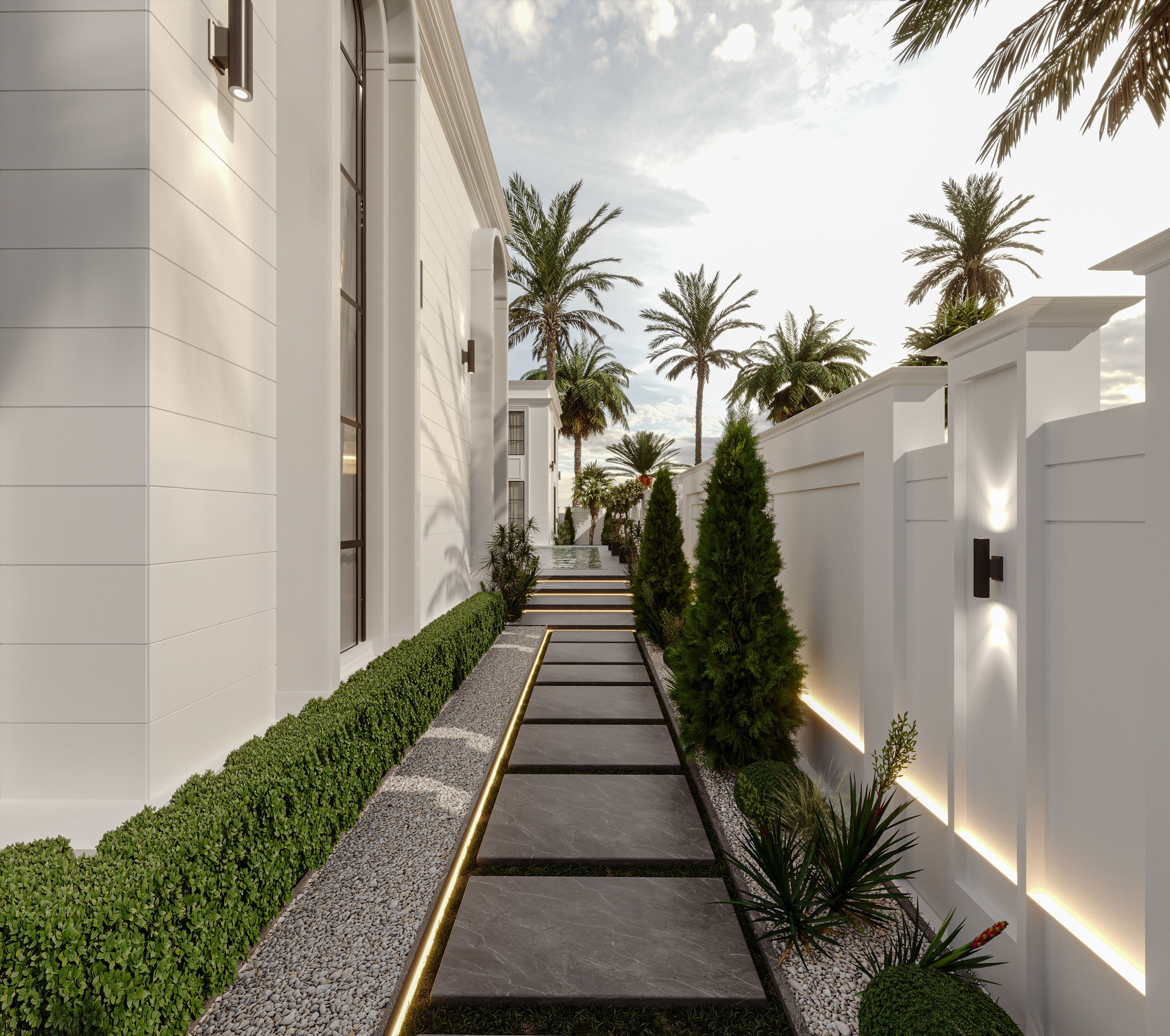 Classic White Villa 3d Model 3D model_3