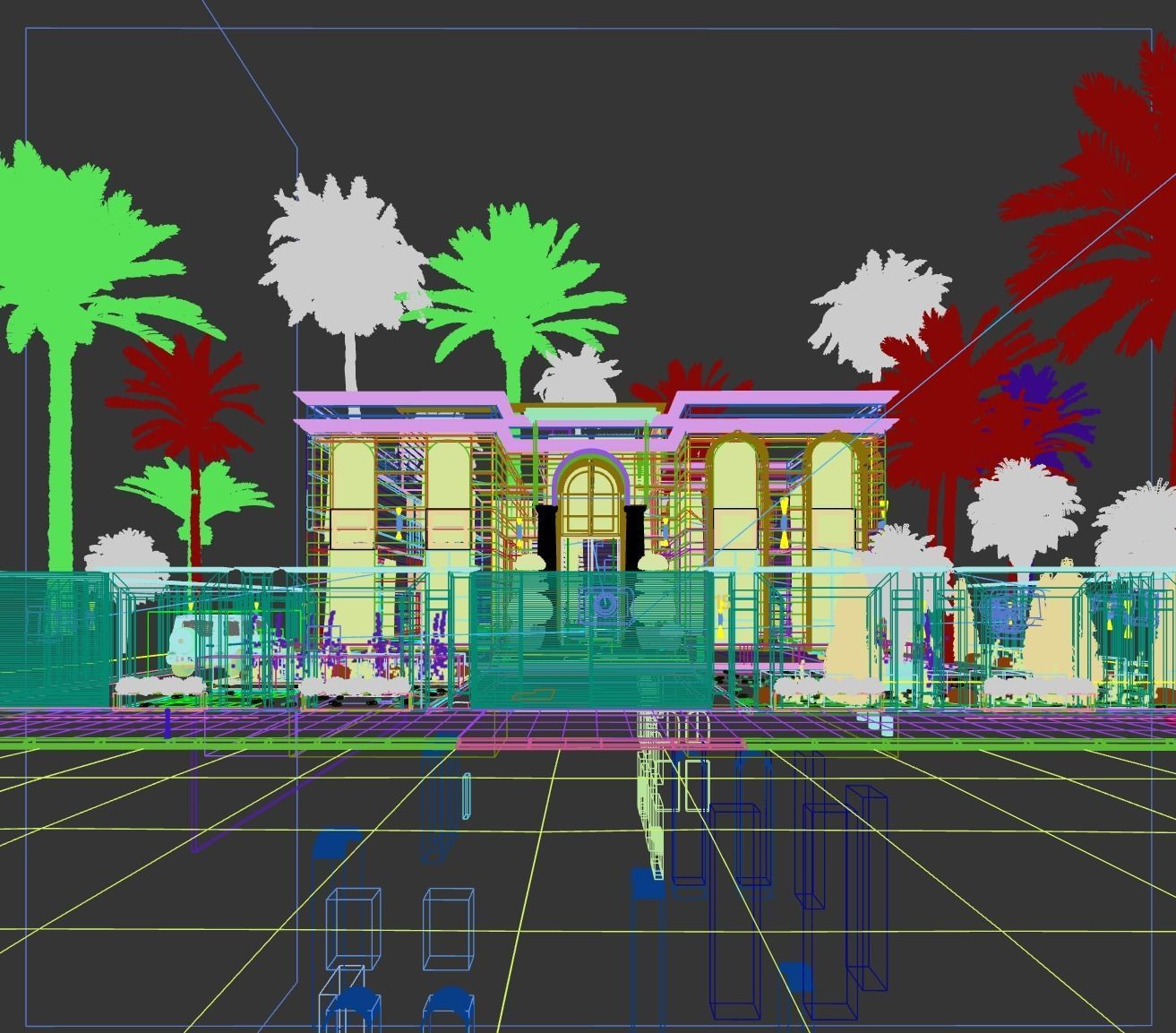 Classic White Villa 3d Model 3D model_16